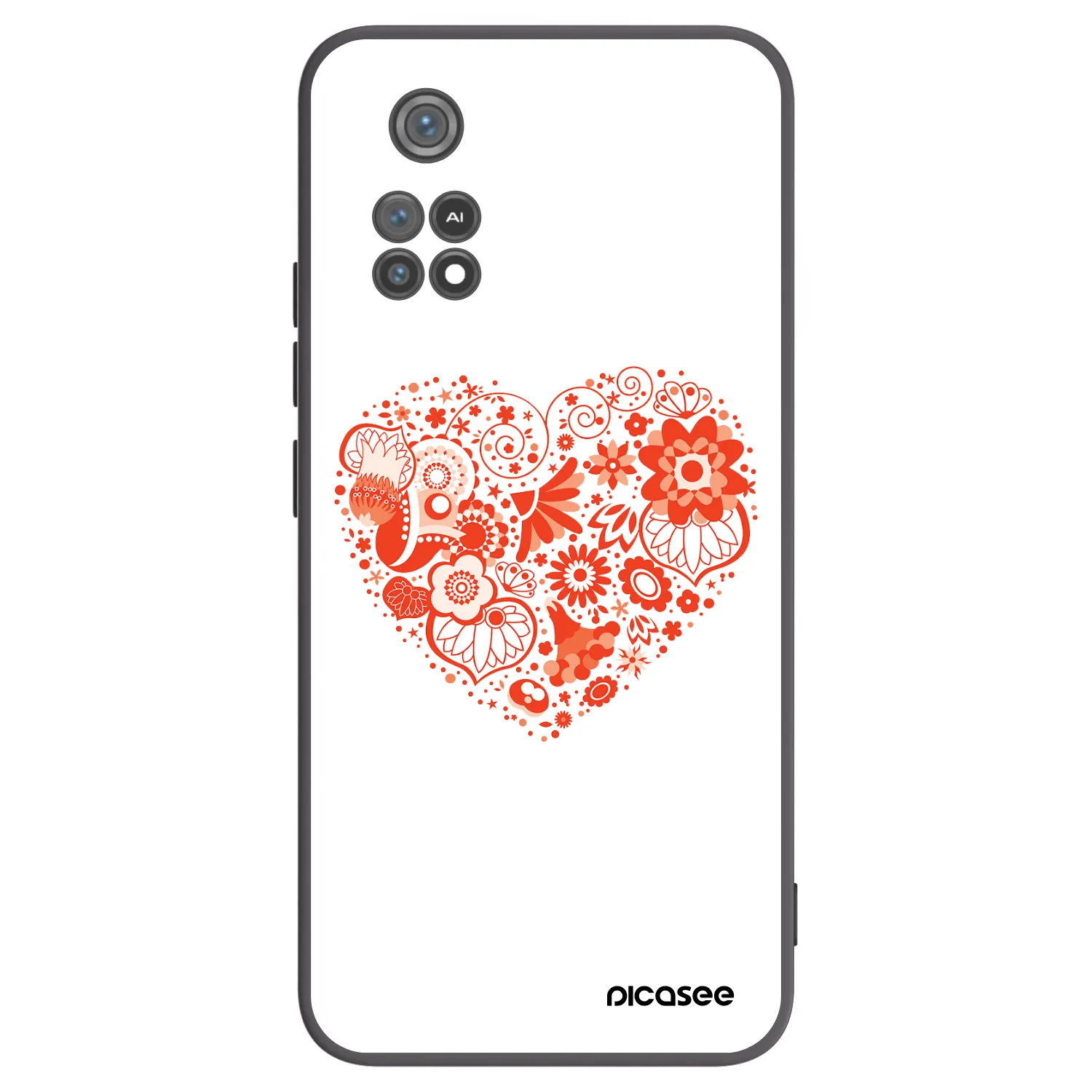 Picasee Xiaomi Poco M4 Pro Hülle - Schwarzes Silikon - Großes Herz