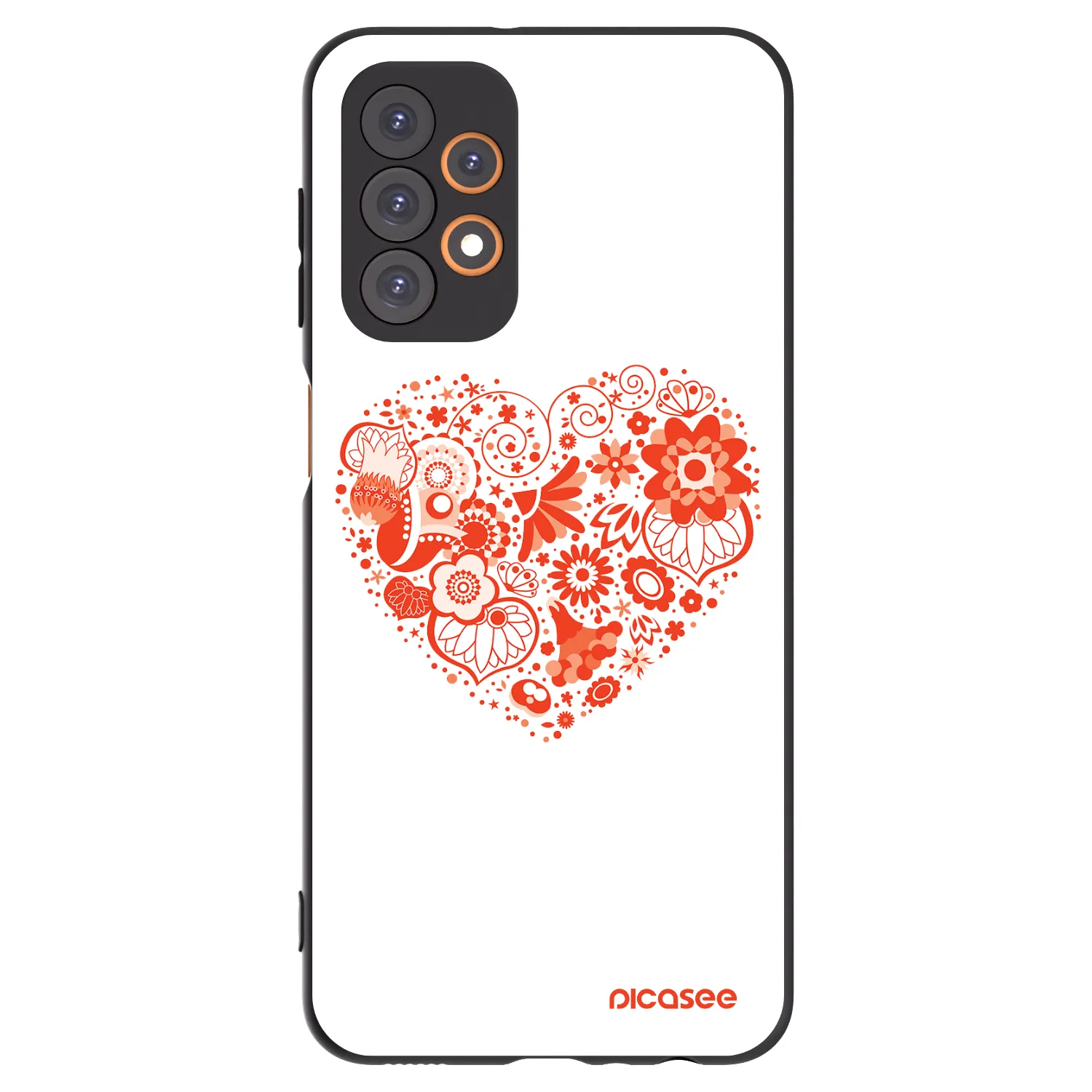 Picasee Samsung Galaxy A23 A235F 4G Hülle - Schwarzes Silikon - Großes Herz