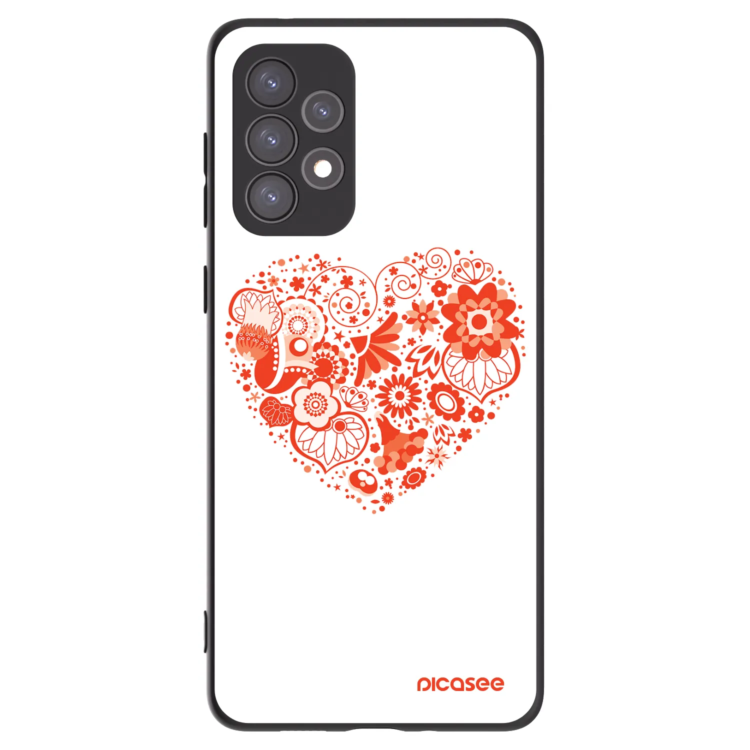 Picasee Samsung Galaxy A73 5G Hülle - Schwarzes Silikon - Großes Herz