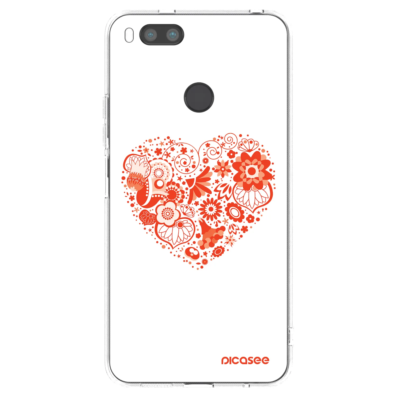 Picasee Xiaomi Redmi A1 Hülle - Transparentes Silikon - Großes Herz