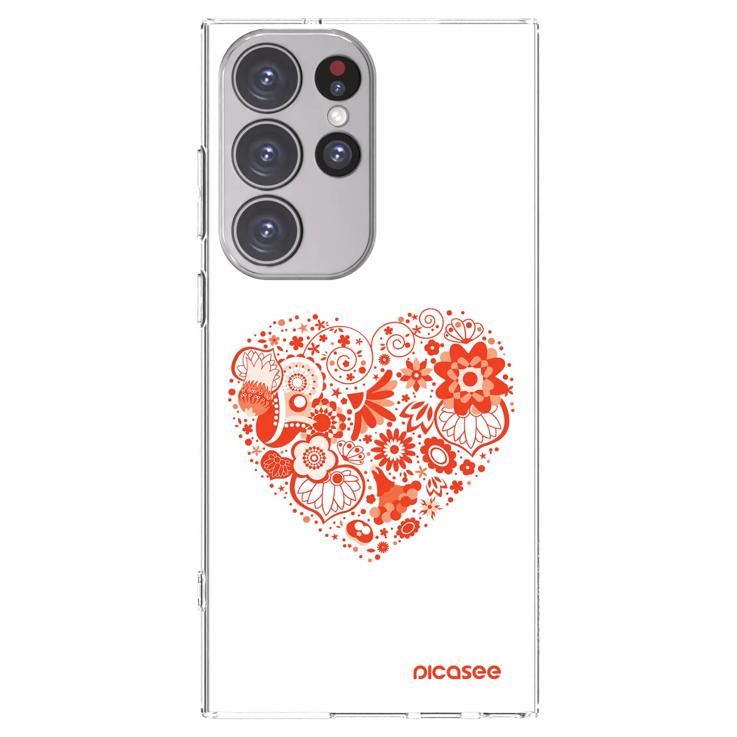 Picasee Samsung Galaxy S23 Ultra 5G Hülle - Transparentes Silikon - Großes Herz