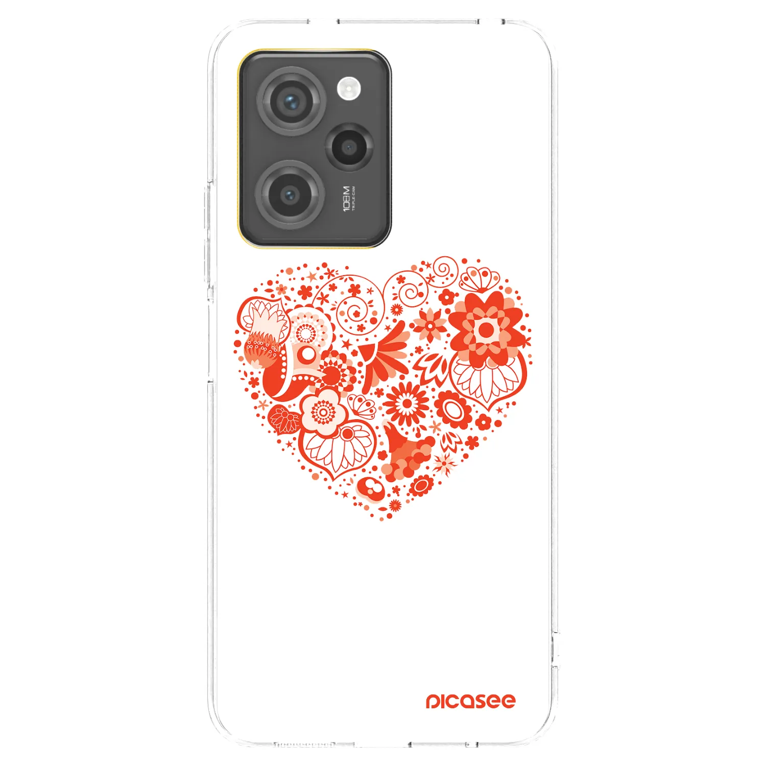 Picasee Xiaomi Poco X5 Pro Hülle - Schwarzes Silikon - Großes Herz