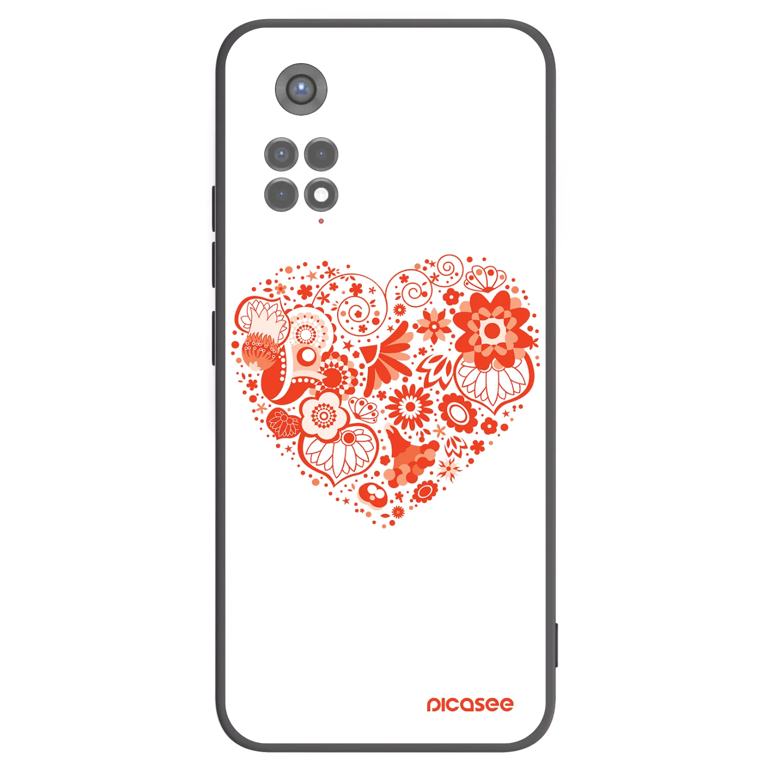 Picasee Xiaomi Redmi Note 11S 5G Hülle - Schwarzes Silikon - Großes Herz