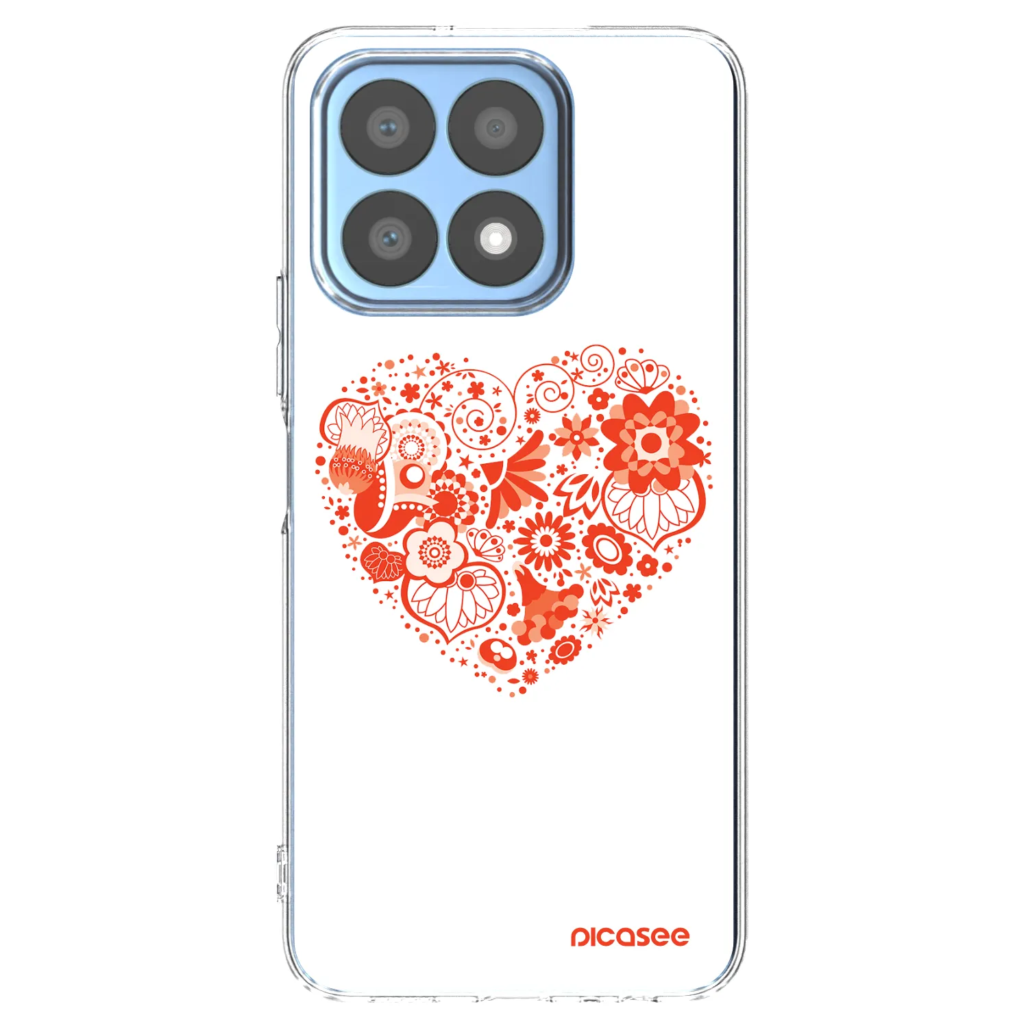 Picasee Honor X8a Hülle - Transparentes Silikon - Großes Herz