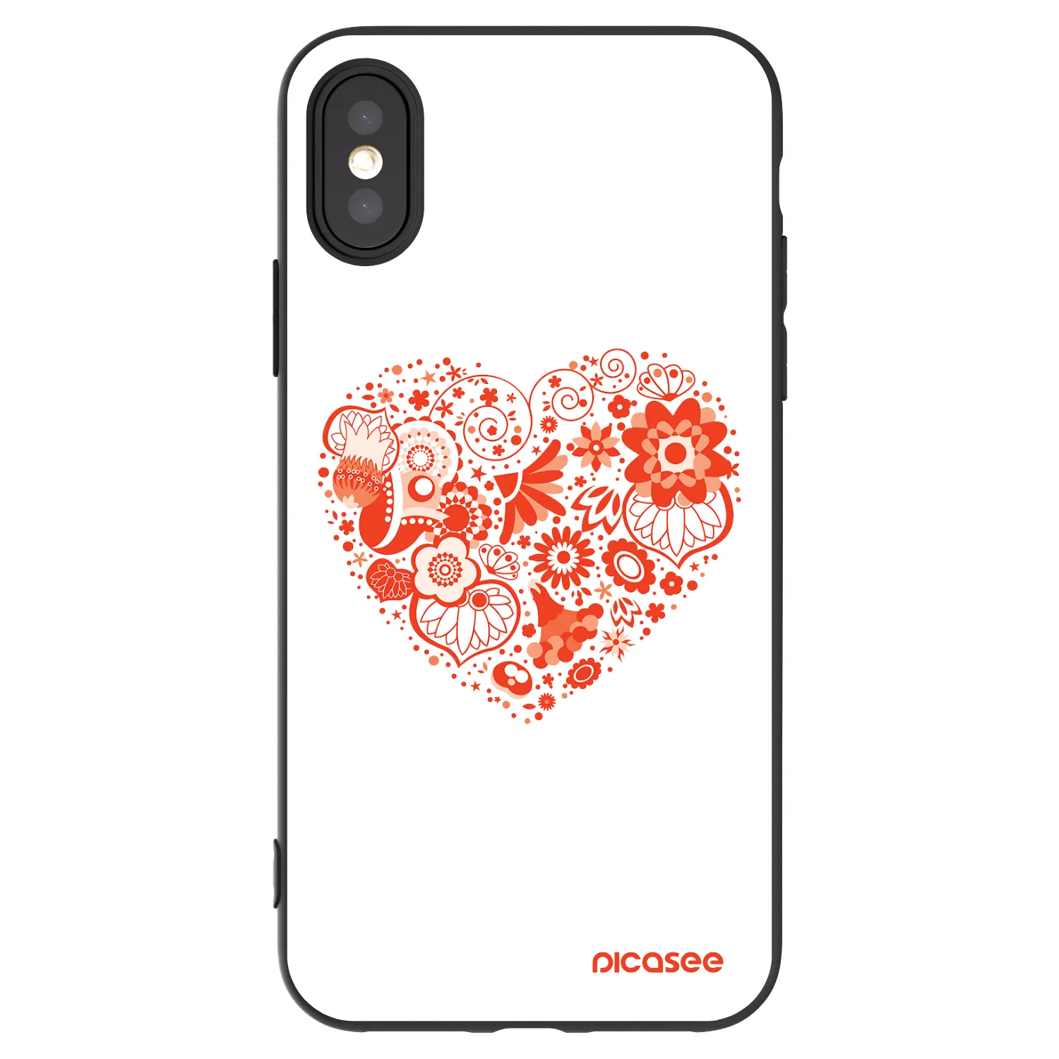 Picasee Apple iPhone X/XS Hülle - Schwarzes Silikon - Großes Herz