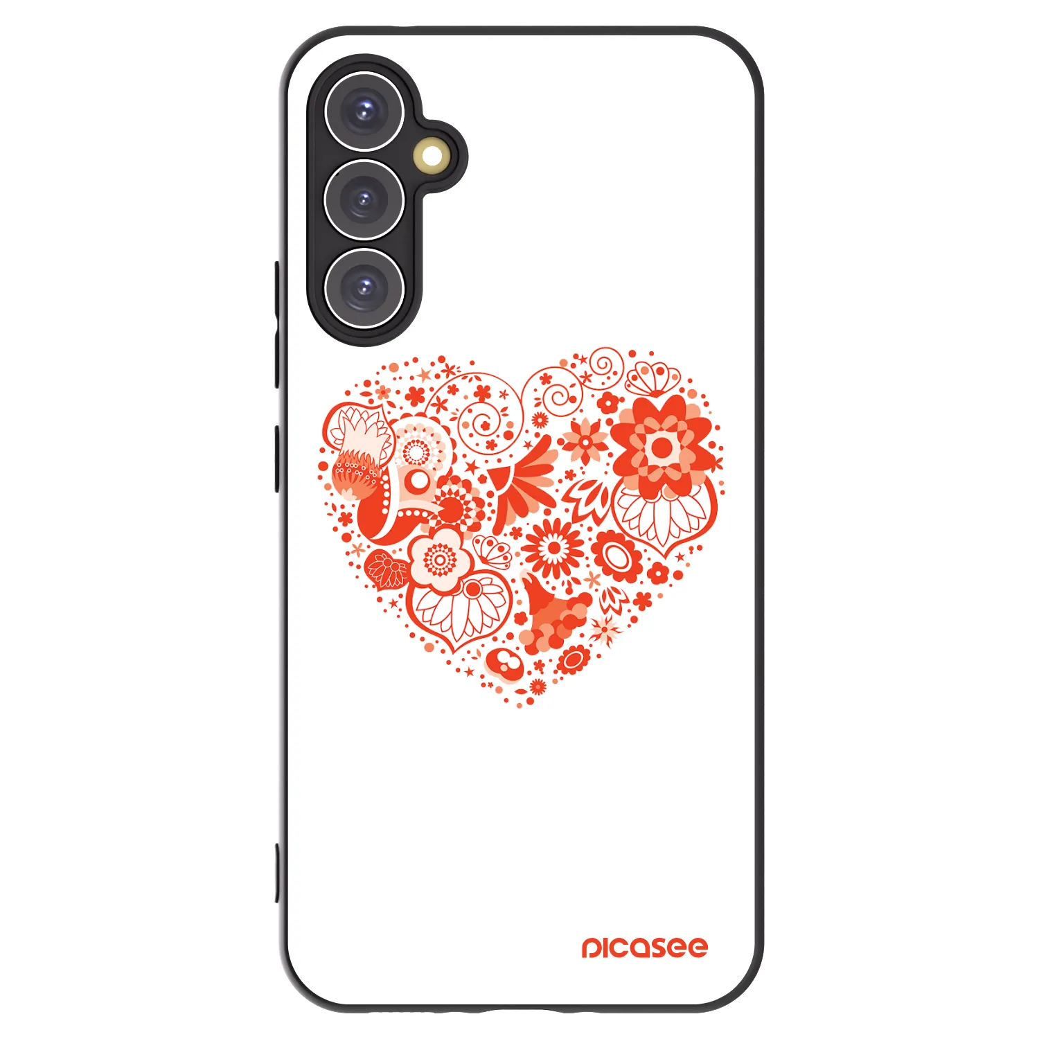 Picasee Samsung Galaxy A34 5G A346B Hülle - Schwarzes Silikon - Großes Herz