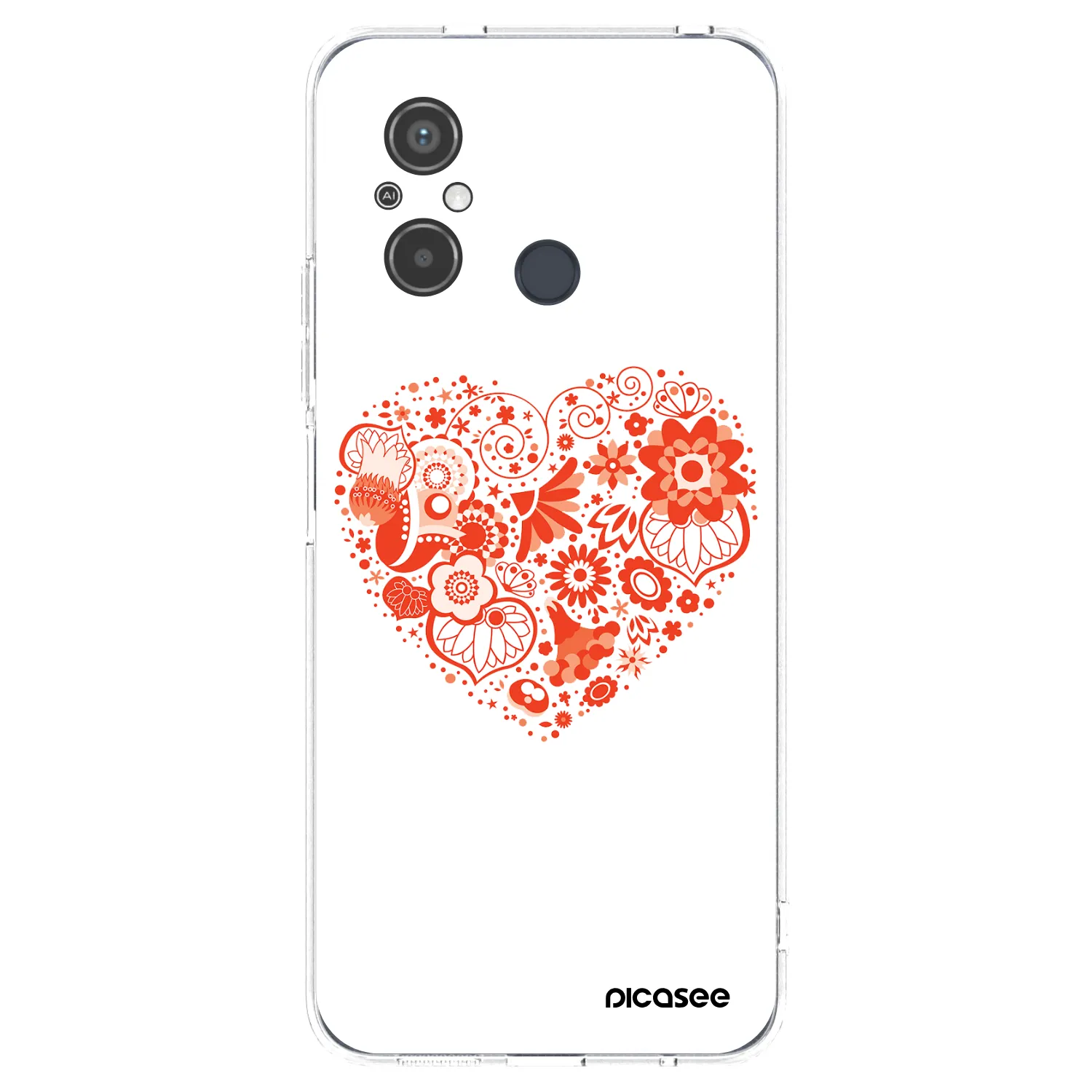 Picasee Xiaomi Redmi 12C Hülle - Transparentes Silikon - Großes Herz