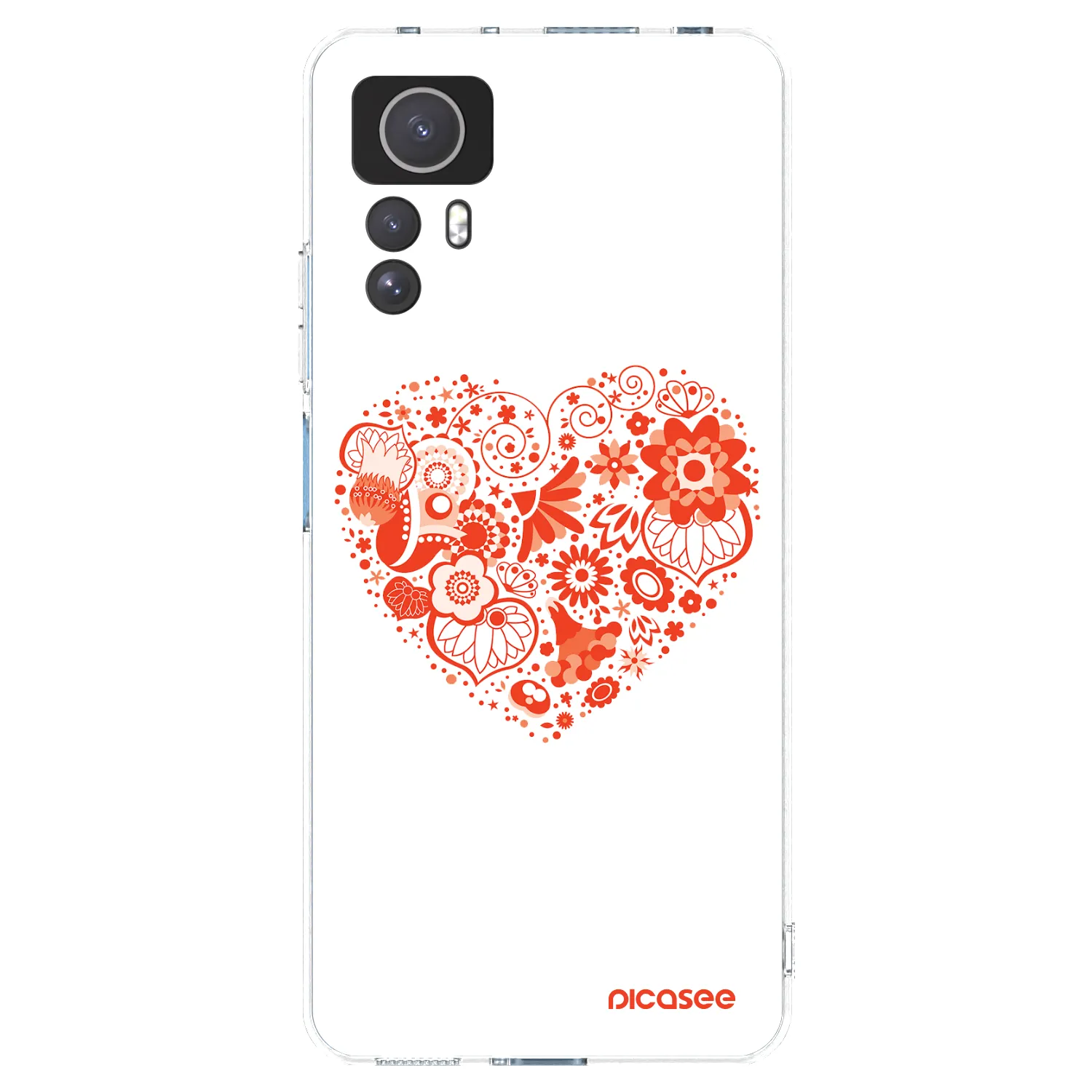 Picasee Xiaomi Redmi Note 12S Hülle - Transparentes Silikon - Großes Herz