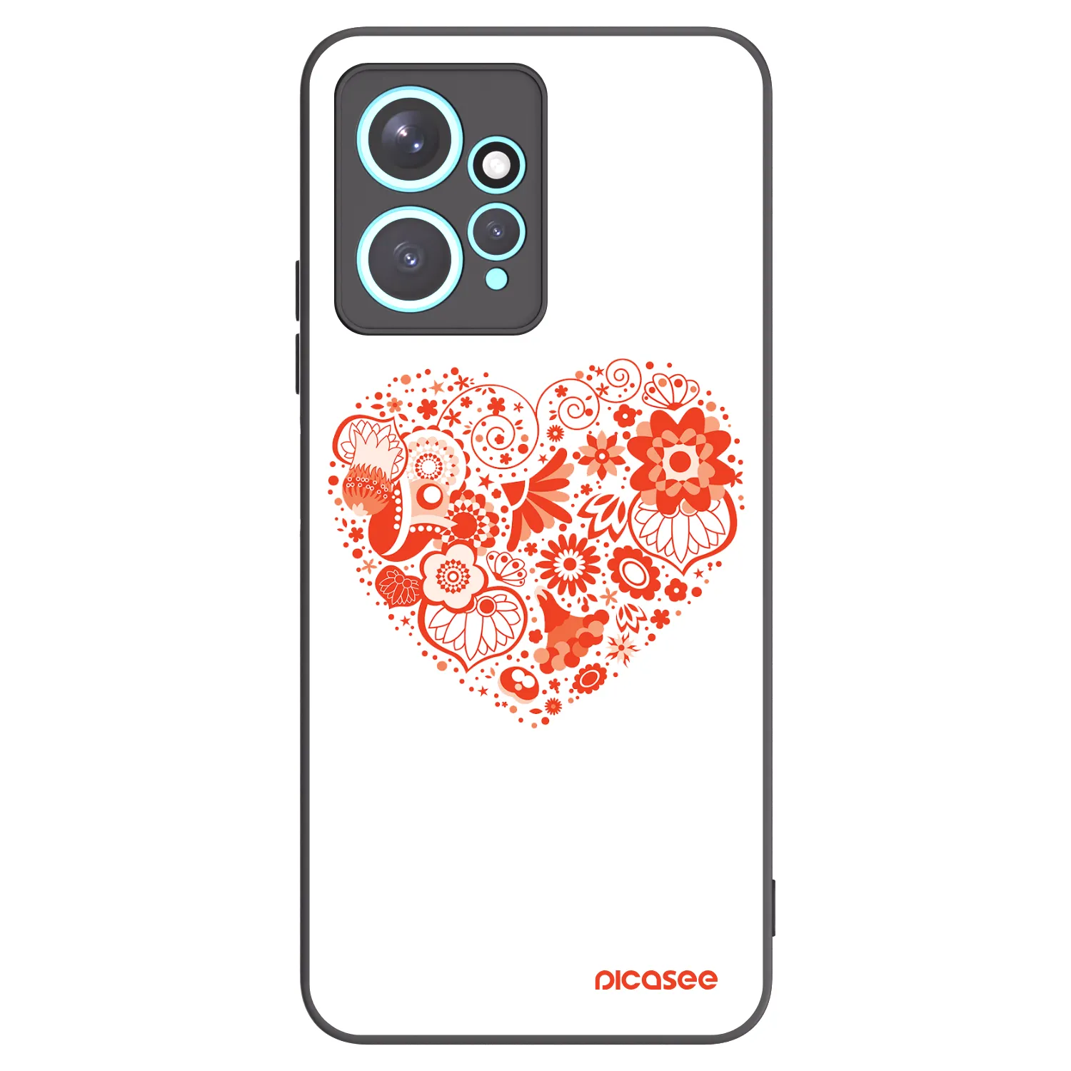 Picasee Xiaomi Redmi Note 12 4G Hülle - Schwarzes Silikon - Großes Herz
