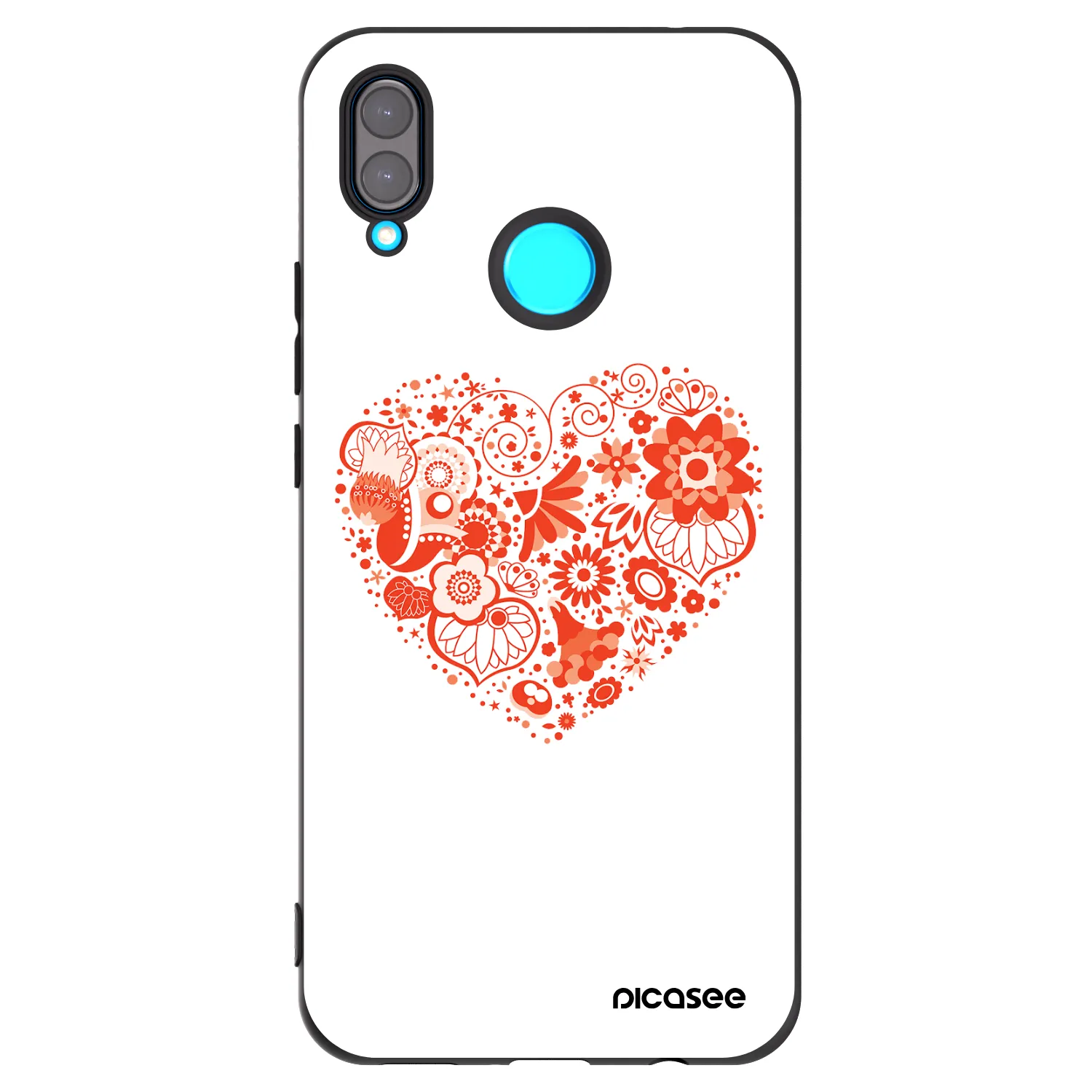 Picasee Huawei Nova 3 Hülle - Schwarzes Silikon - Großes Herz
