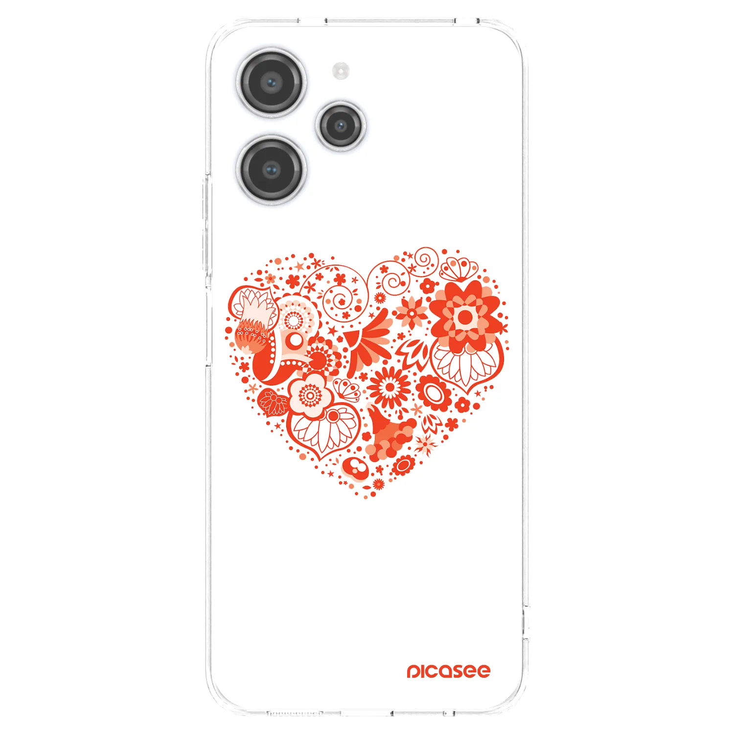 Picasee Xiaomi Redmi 12 4G Hülle - Transparentes Silikon - Großes Herz