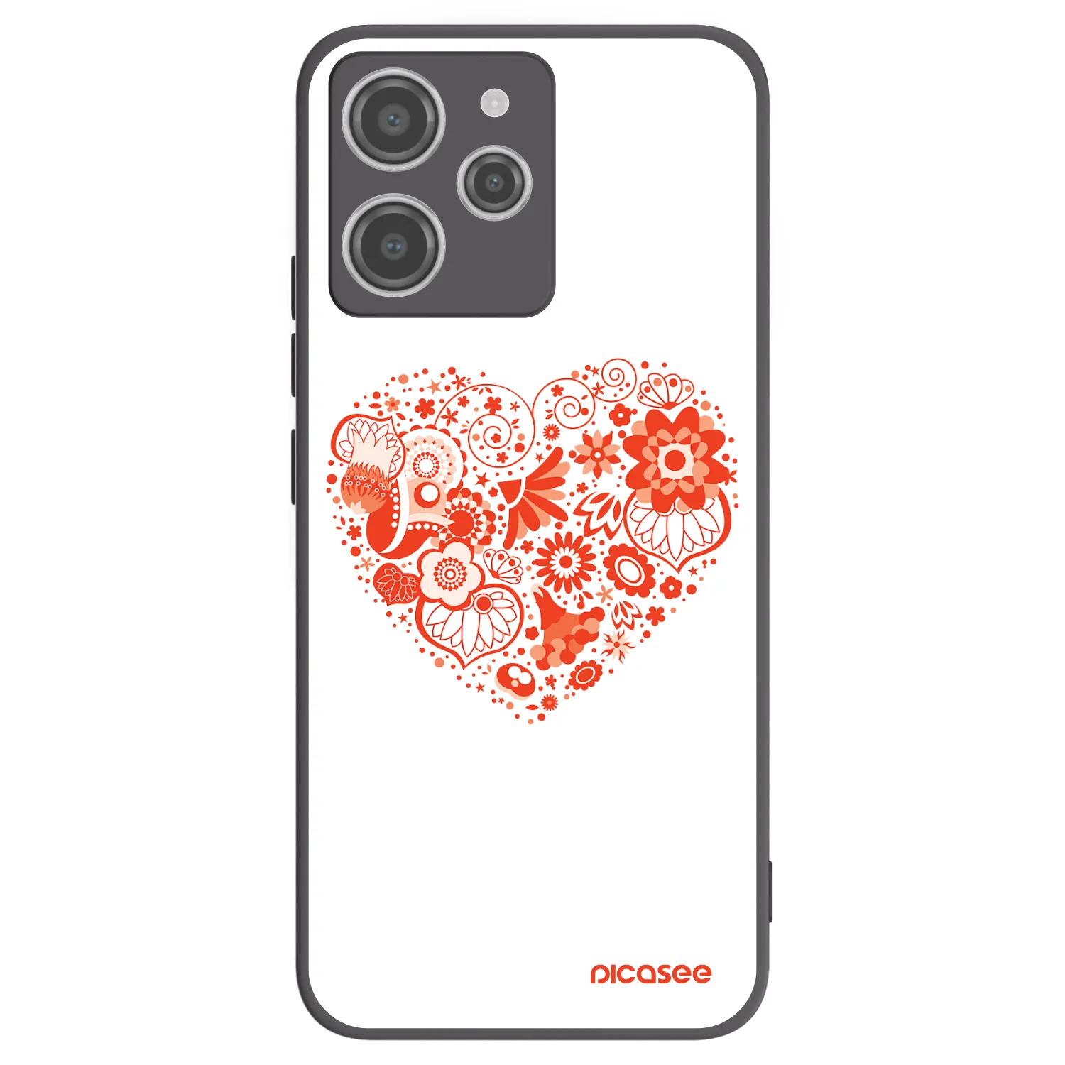 Picasee Xiaomi Redmi 12 4G Hülle - Schwarzes Silikon - Großes Herz