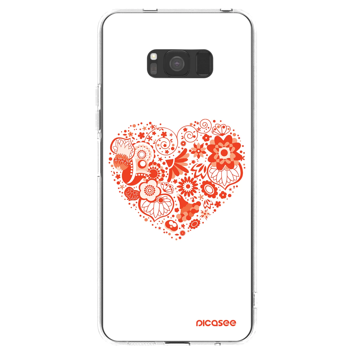 Picasee Samsung Galaxy S8 G950F Hülle - Transparentes Silikon - Großes Herz