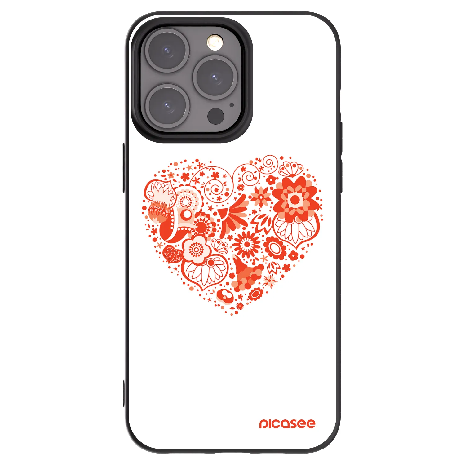 Picasee Apple iPhone 15 Pro Max Hülle - Schwarzes Silikon - Großes Herz