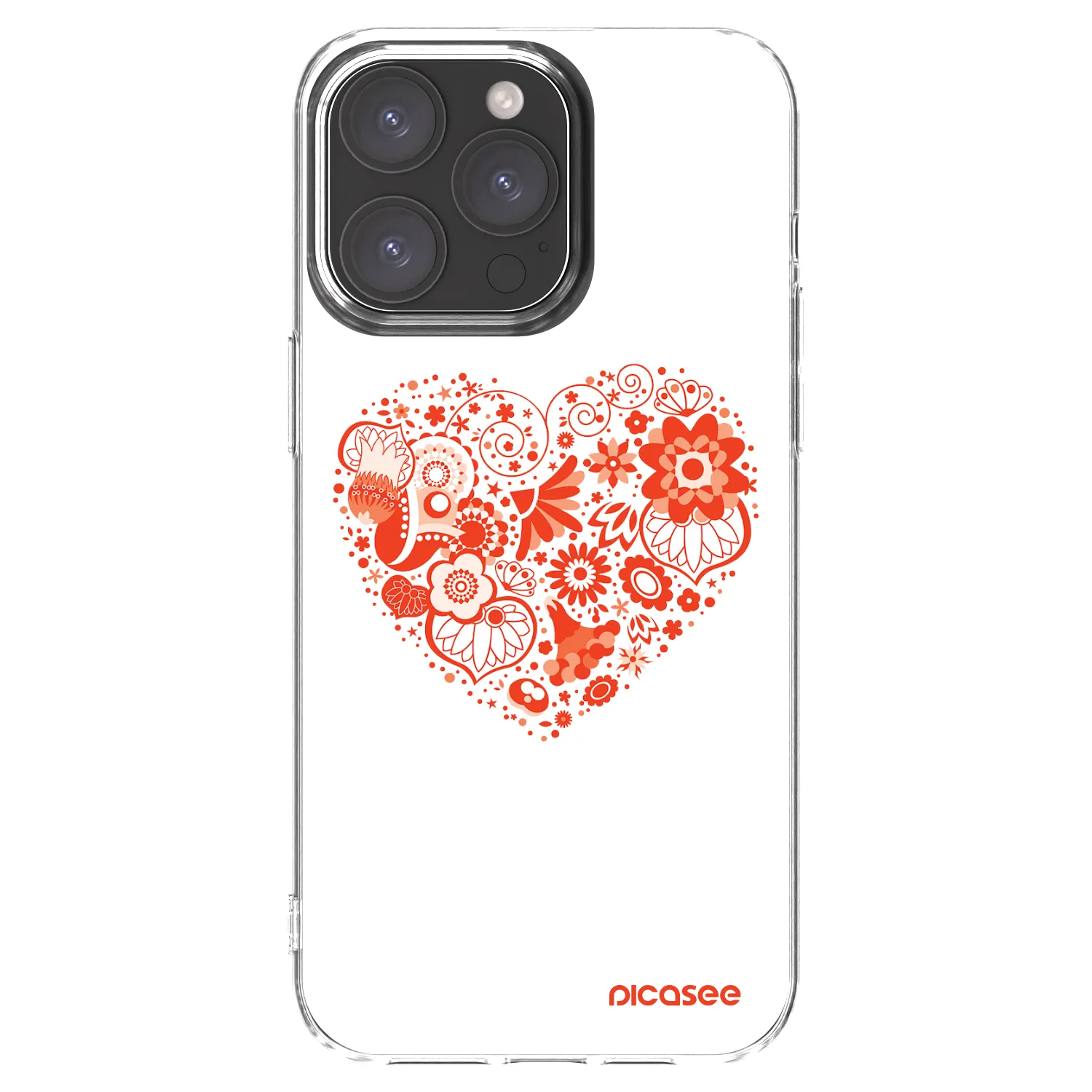 Picasee Apple iPhone 15 Pro Max Hülle - Transparentes Silikon - Großes Herz
