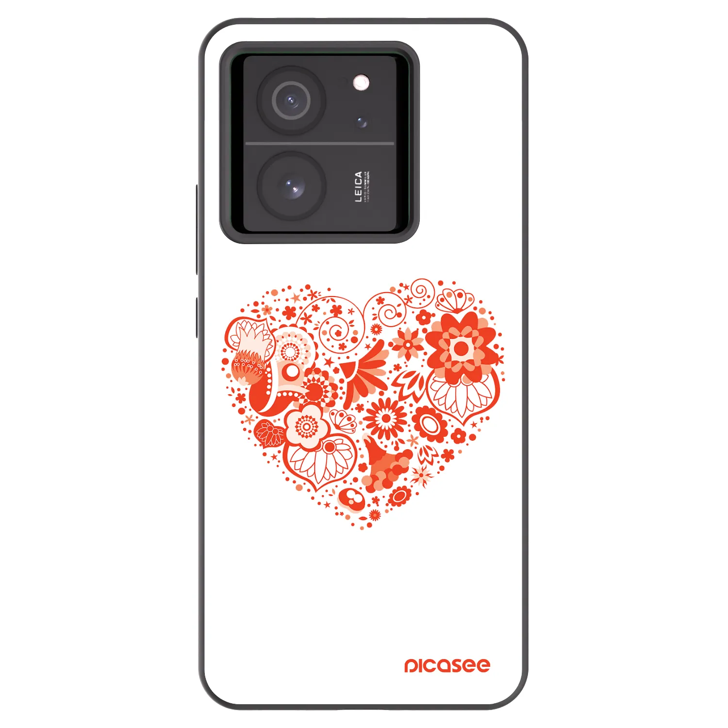 Picasee Xiaomi 13T Pro Hülle - Schwarzes Silikon - Großes Herz