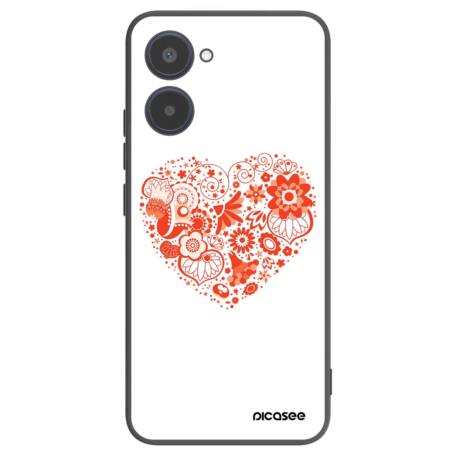 Picasee Realme 10 4G Hülle - Schwarzes Silikon - Großes Herz
