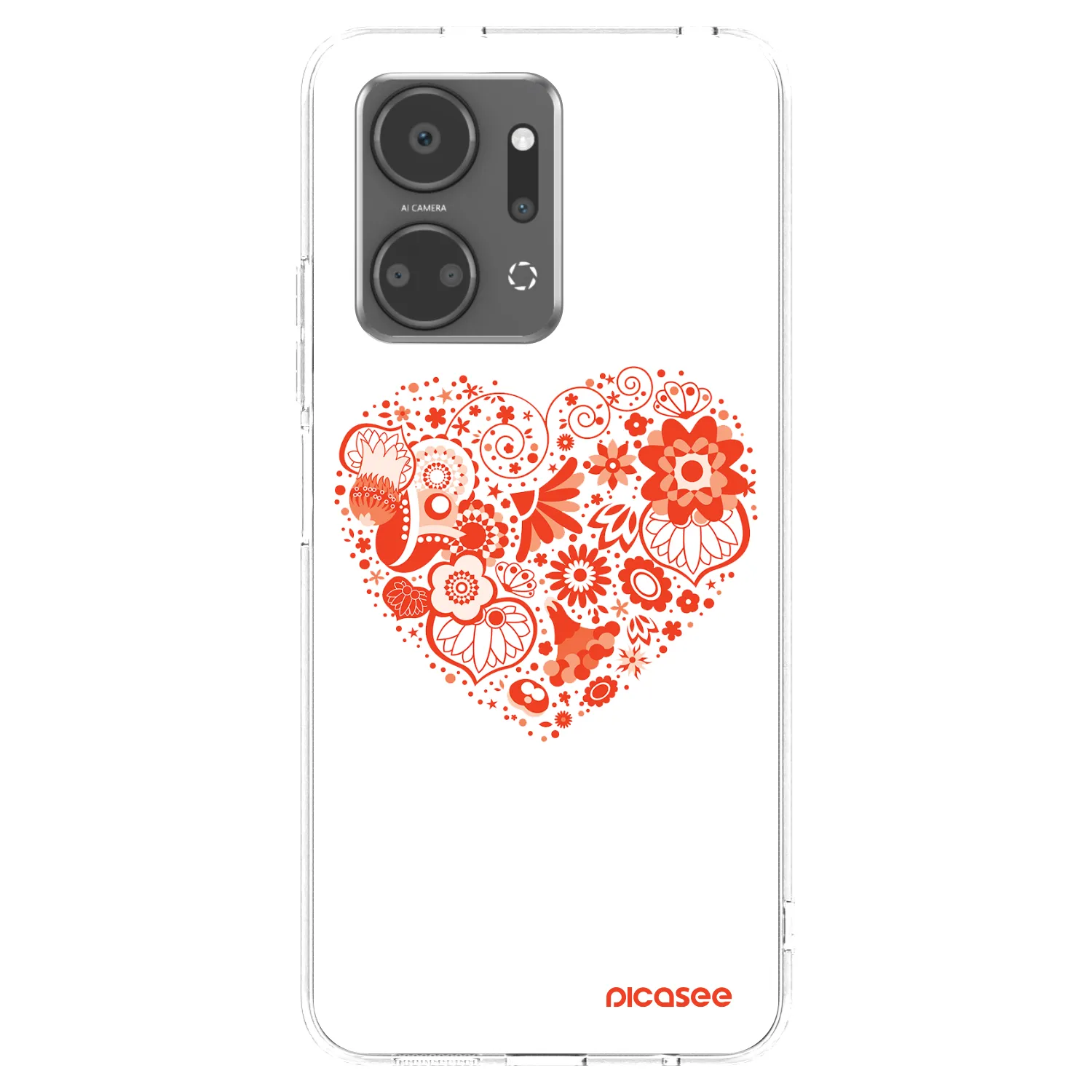 Picasee Honor X7a Hülle - Transparentes Silikon - Großes Herz