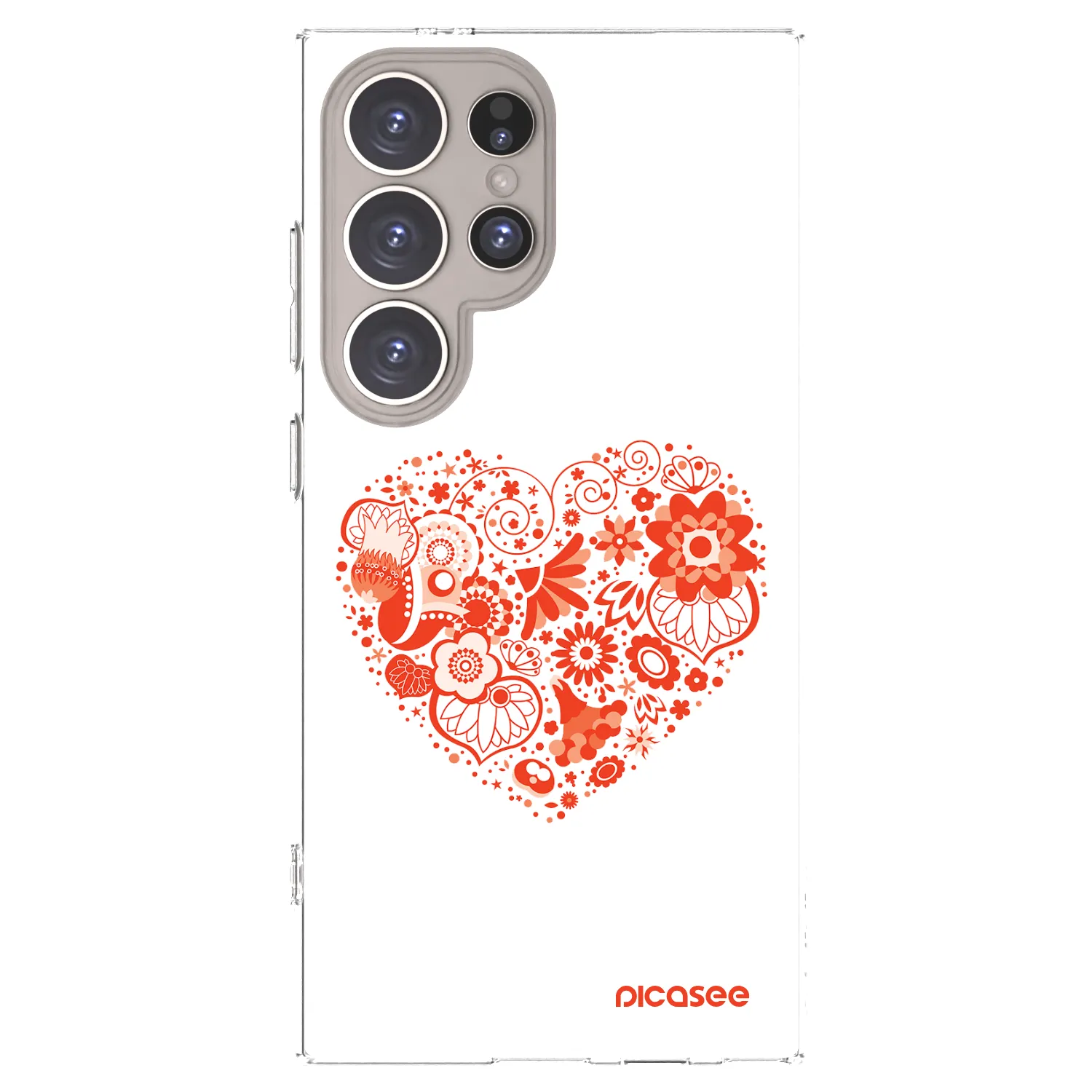 Picasee Samsung Galaxy S24 Ultra S928B 5G Hülle - Transparentes Silikon - Großes Herz