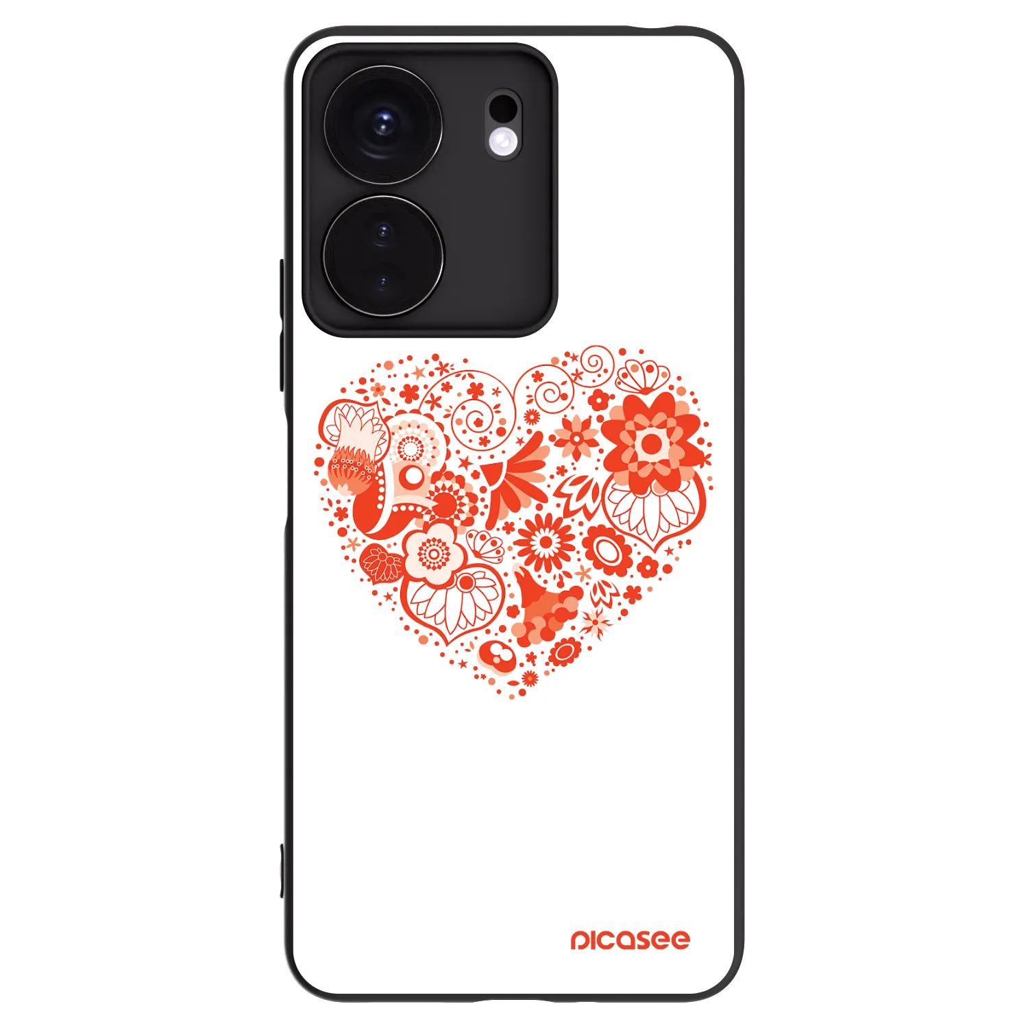 Picasee Xiaomi Redmi 13C 4G Hülle - Schwarzes Silikon - Großes Herz