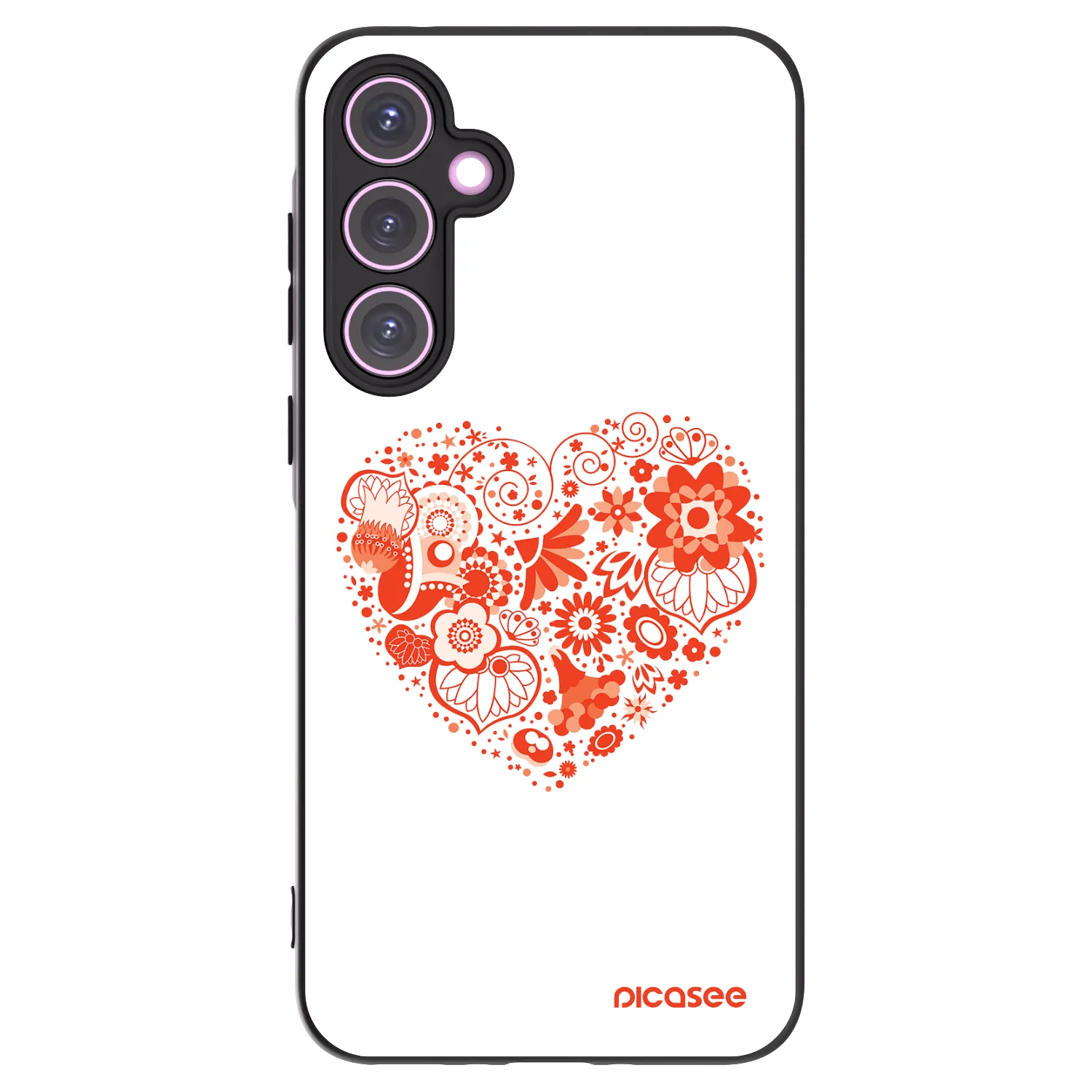 Picasee Samsung Galaxy A35 5G A356B Hülle - Schwarzes Silikon - Großes Herz