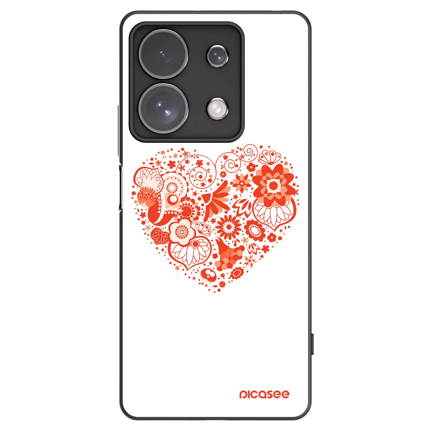 Picasee Xiaomi Redmi Note 13 Pro 4G Hülle - Schwarzes Silikon - Großes Herz