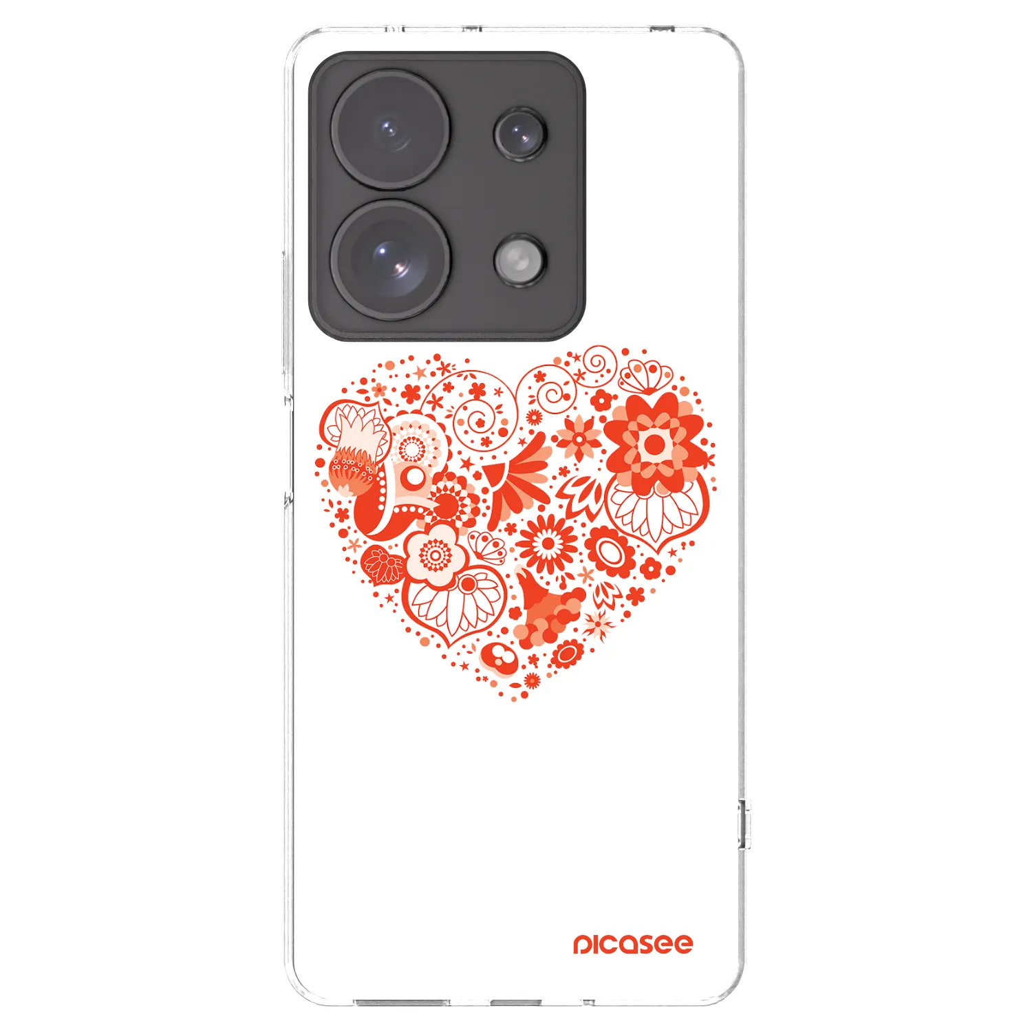 Picasee Xiaomi Redmi Note 13 Pro 4G Hülle - Transparentes Silikon - Großes Herz