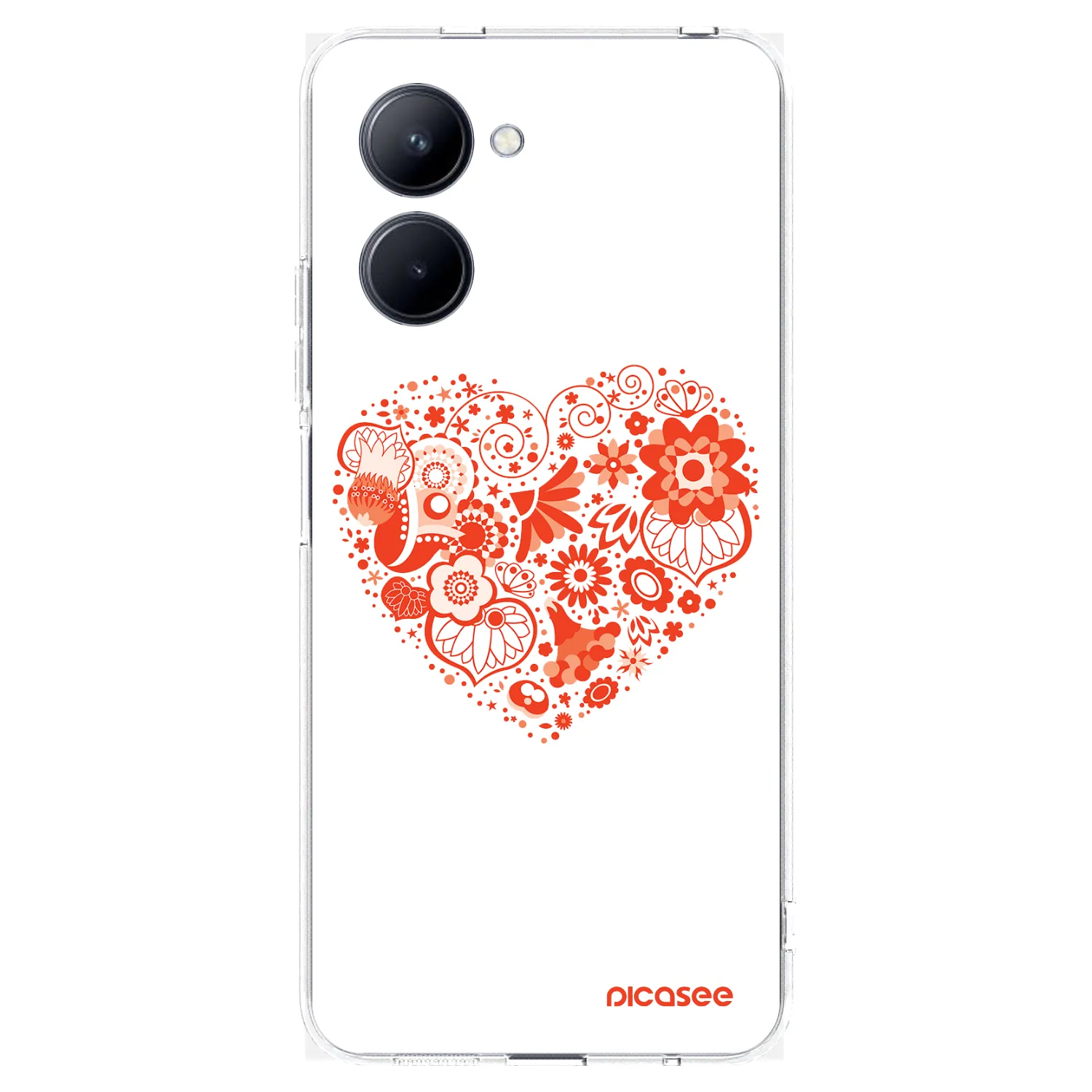 Picasee Realme C33 (2023) Hülle - Transparentes Silikon - Großes Herz