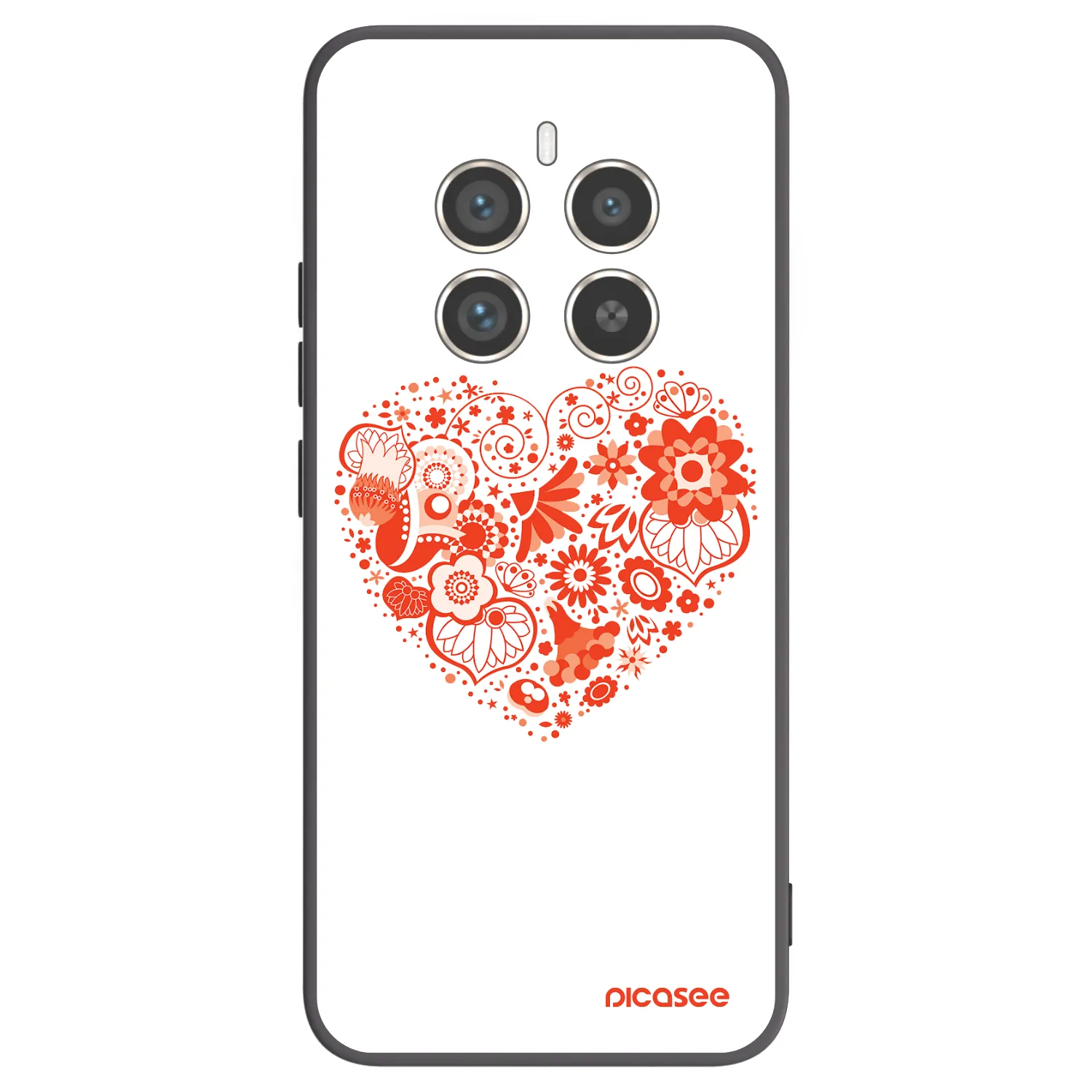 Picasee Realme 12 Pro 5G Hülle - Schwarzes Silikon - Großes Herz