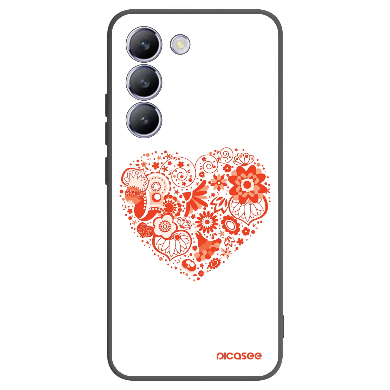 Picasee Vivo V40 SE 5G Hülle - Schwarzes Silikon - Großes Herz