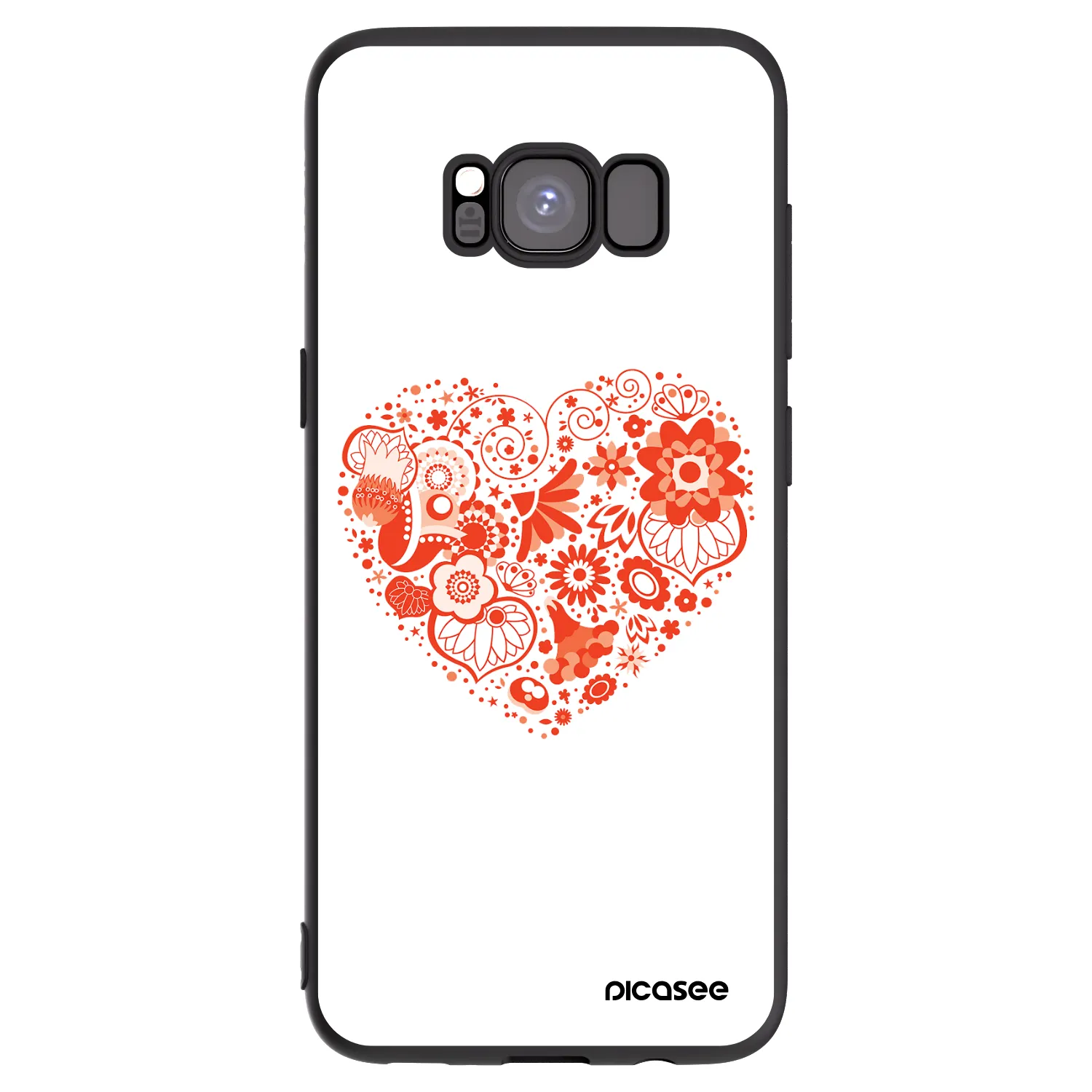 Picasee Samsung Galaxy S8 G950F Hülle - Schwarzes Silikon - Großes Herz