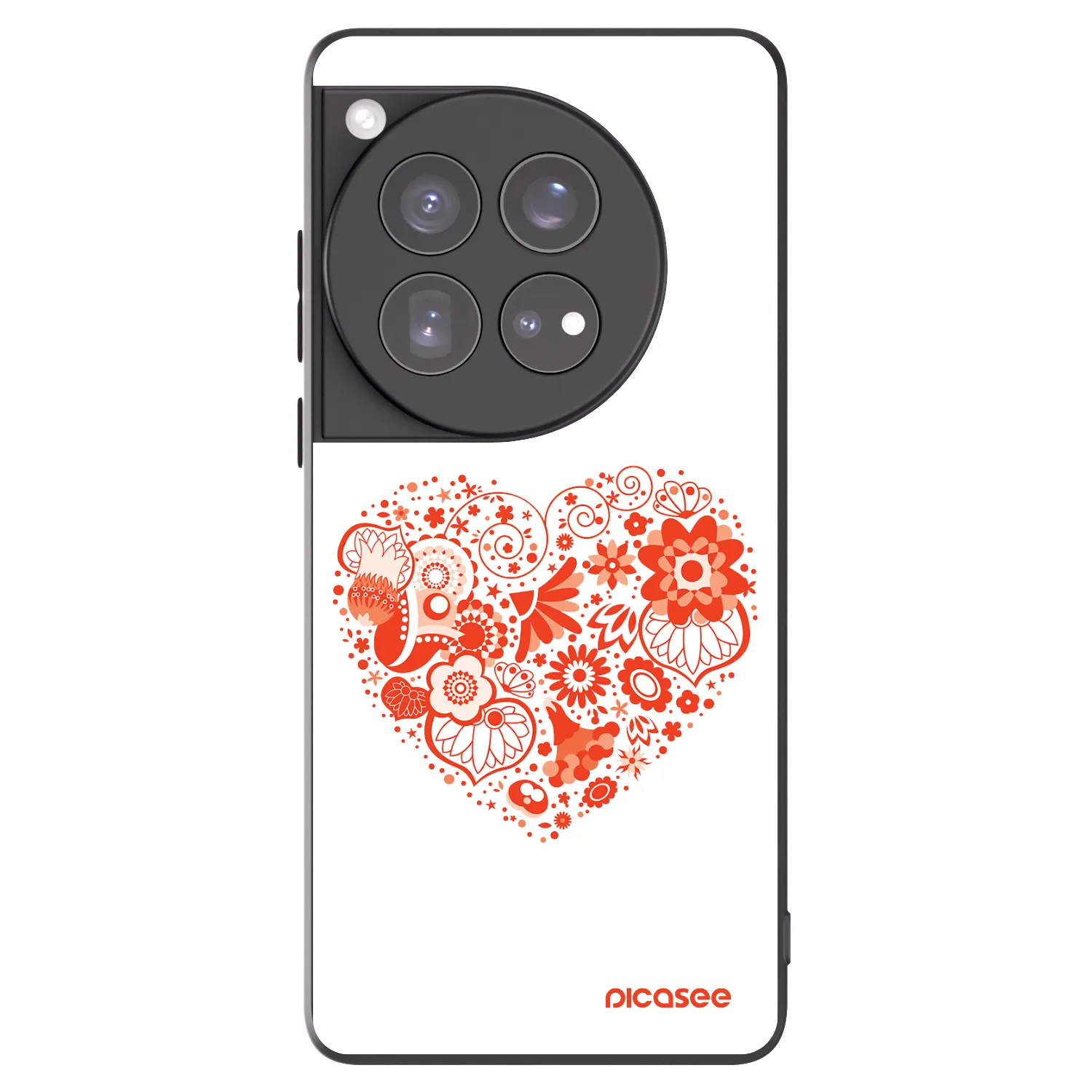 Picasee OnePlus 12 5G Hülle - Schwarzes Silikon - Großes Herz