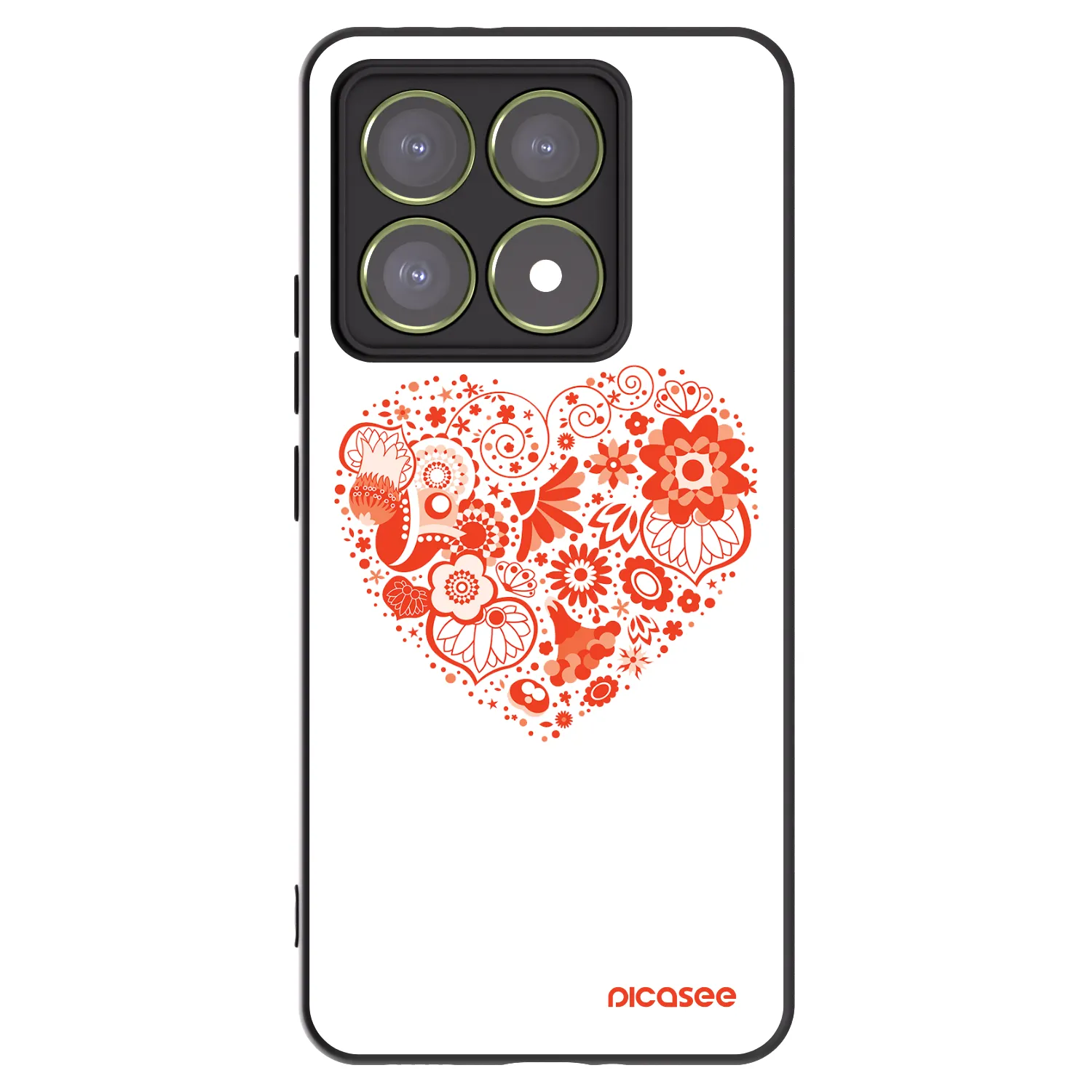 Picasee Xiaomi 14T Hülle - Schwarzes Silikon - Großes Herz