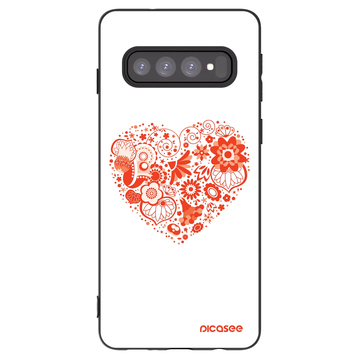 Picasee Samsung Galaxy S10 G973 Hülle - Schwarzes Silikon - Großes Herz