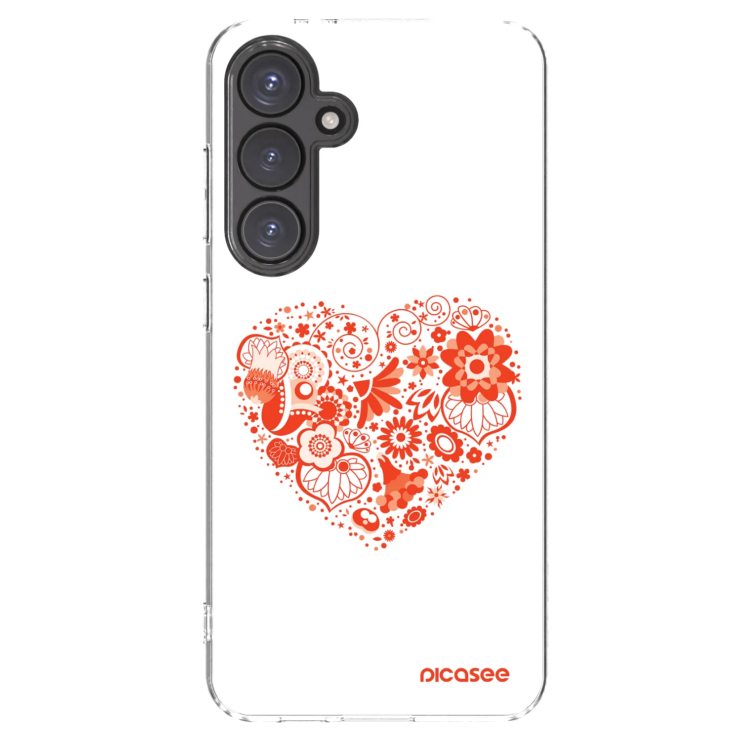 Picasee Samsung Galaxy S24 FE S721B Hülle - Transparentes Silikon - Großes Herz