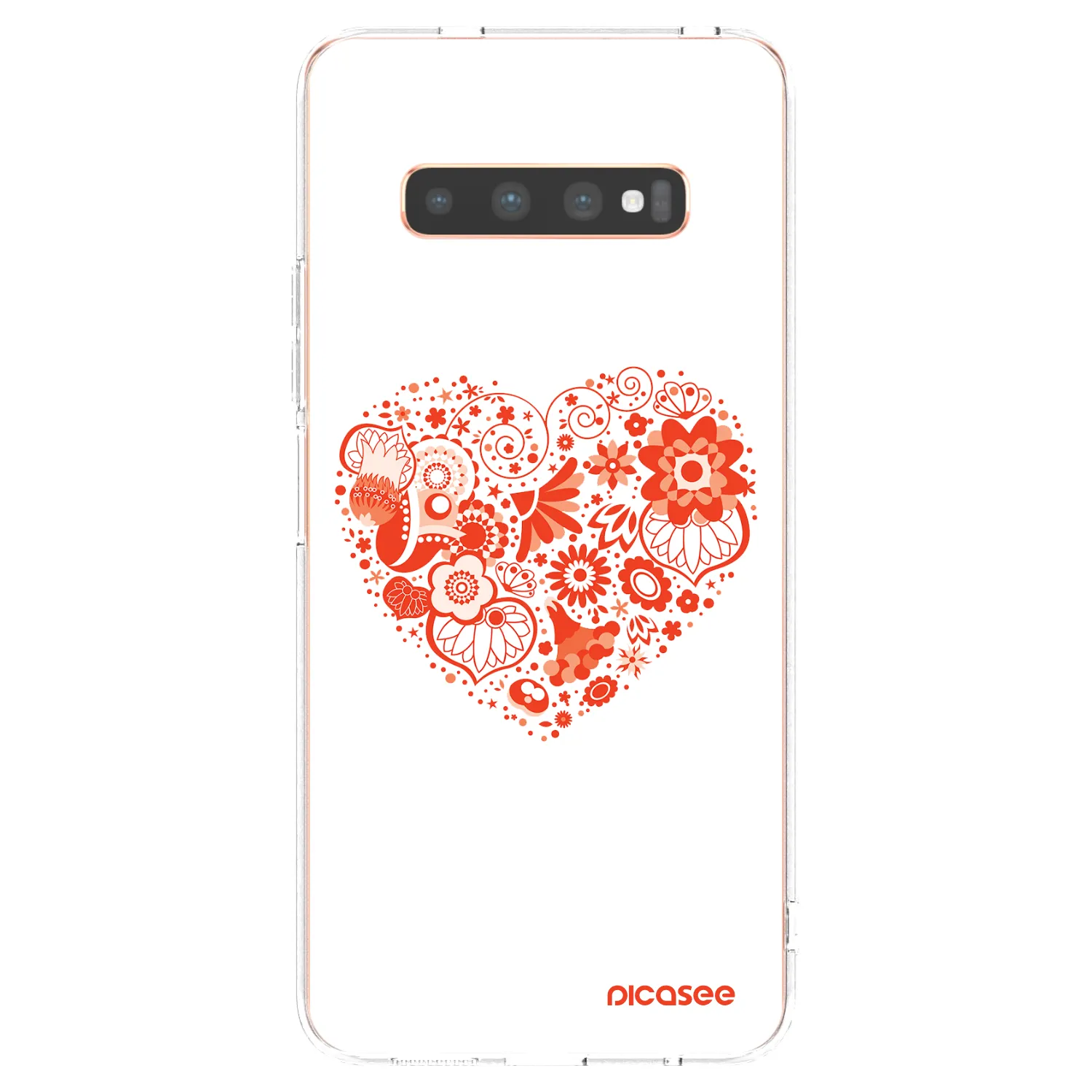 Picasee Samsung Galaxy S10 Plus G975 Hülle - Transparentes Silikon - Großes Herz