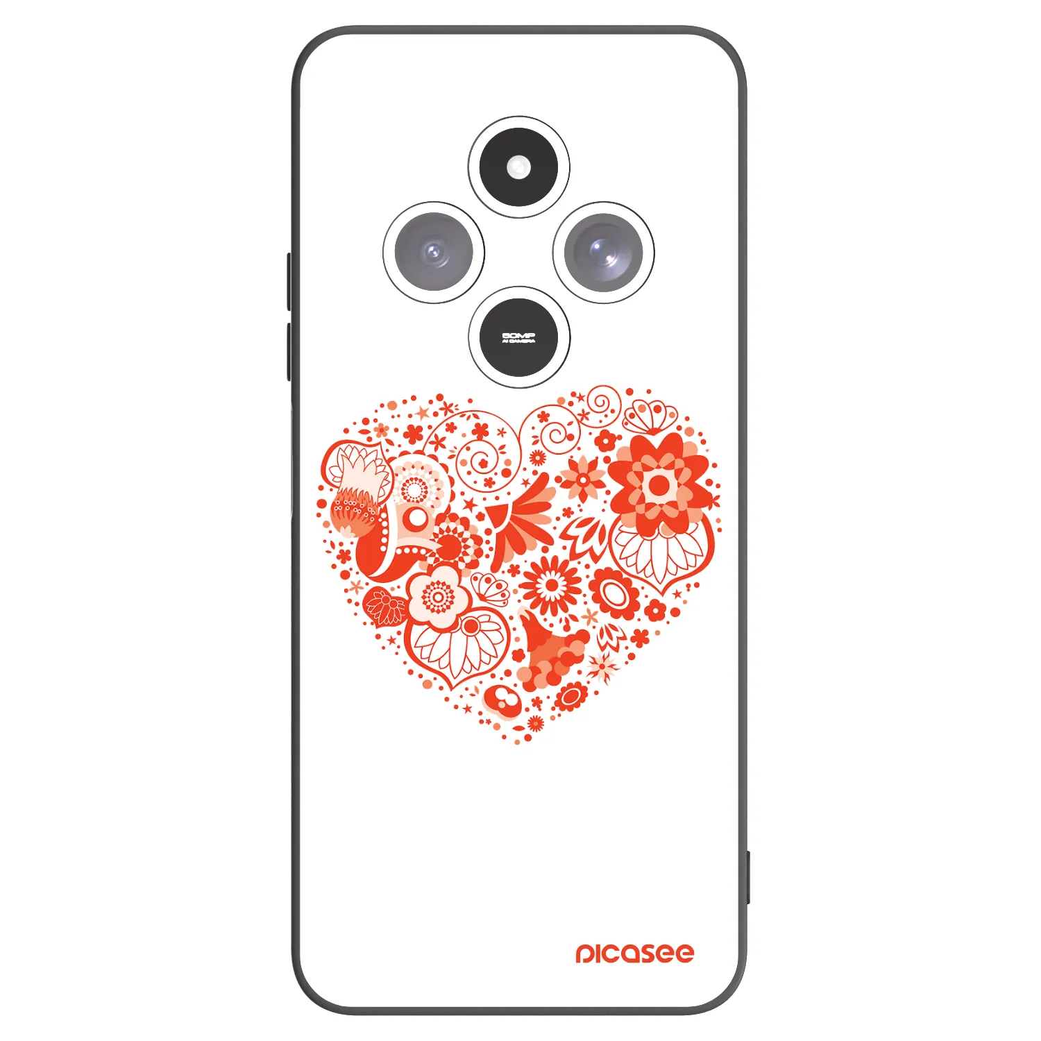 Picasee Xiaomi Redmi 14C Hülle - Schwarzes Silikon - Großes Herz