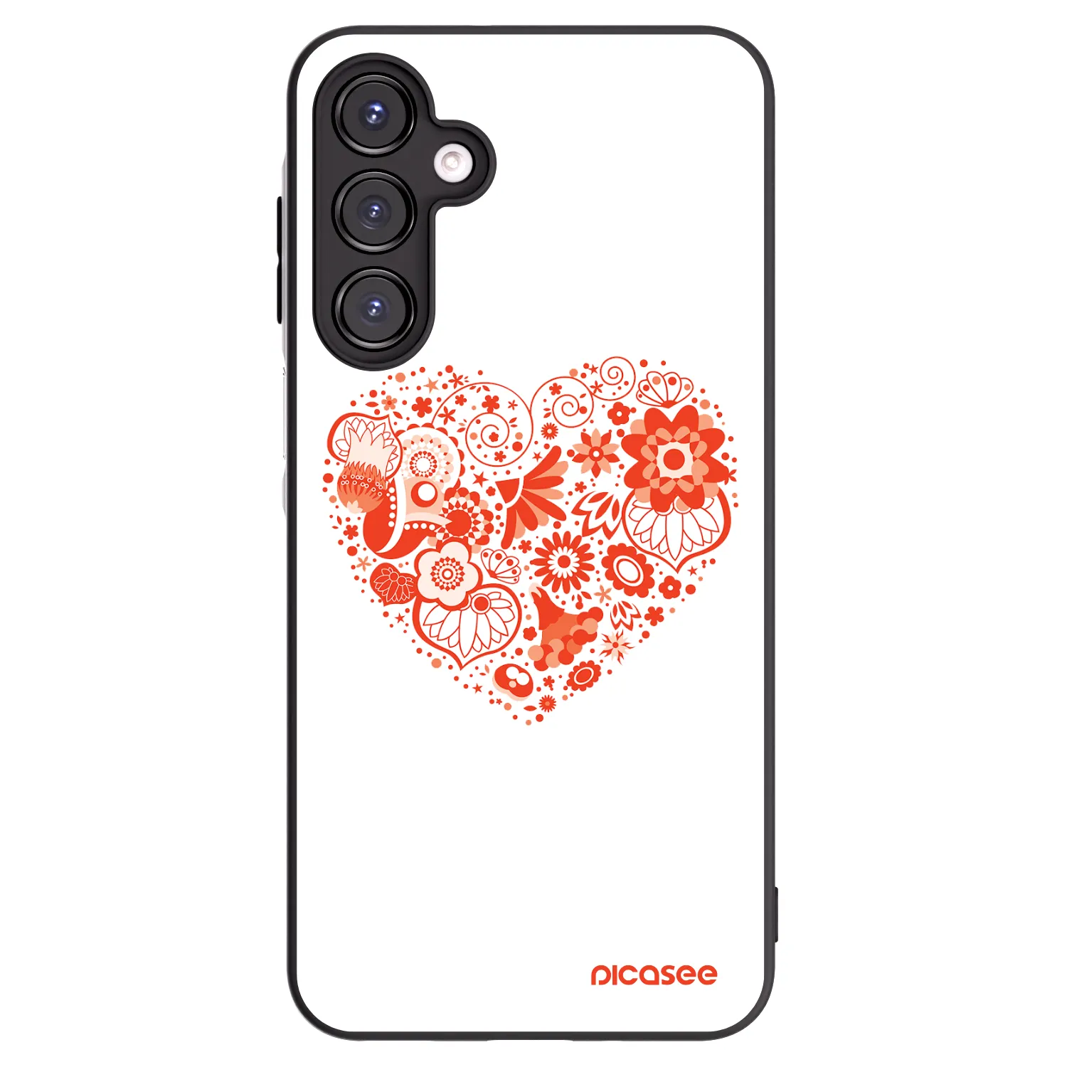 Picasee Samsung Galaxy A16 5G Hülle - Schwarzes Silikon - Großes Herz