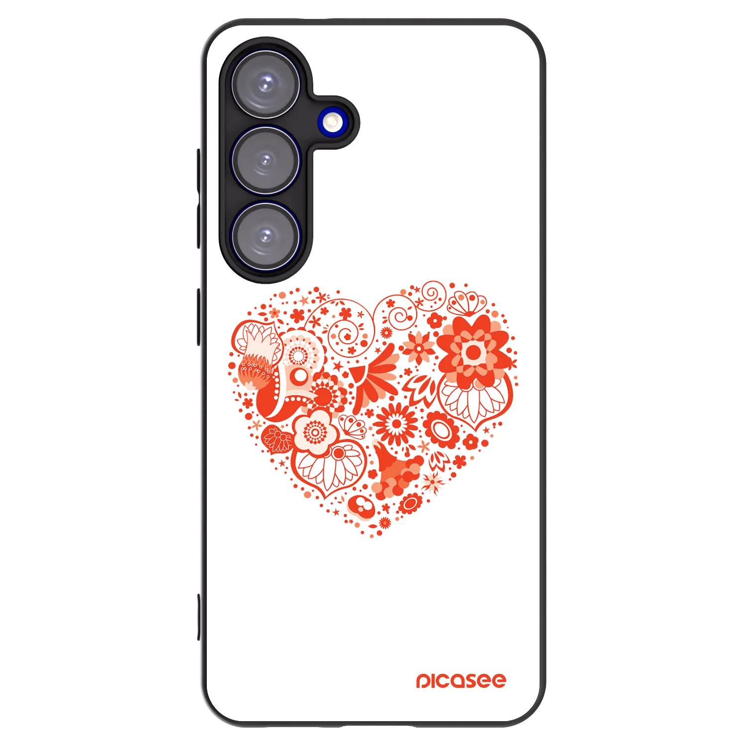 Picasee Samsung Galaxy S25 5G Hülle - Schwarzes Silikon - Großes Herz