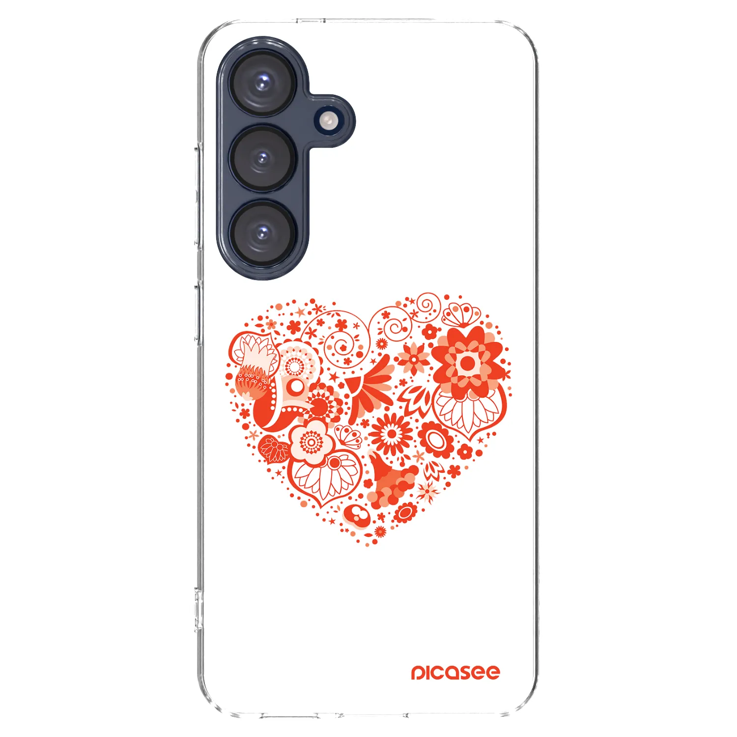 Picasee Samsung Galaxy S25 5G Hülle - Transparentes Silikon - Großes Herz