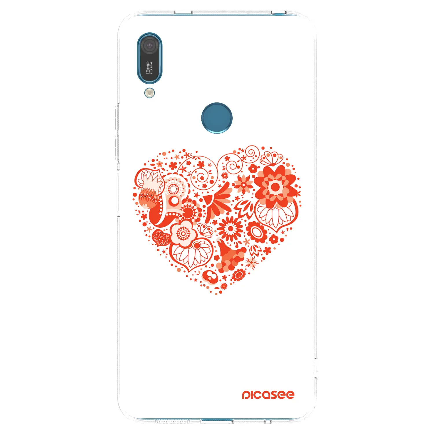 Picasee Huawei Y7 2019 Hülle - Transparentes Silikon - Großes Herz