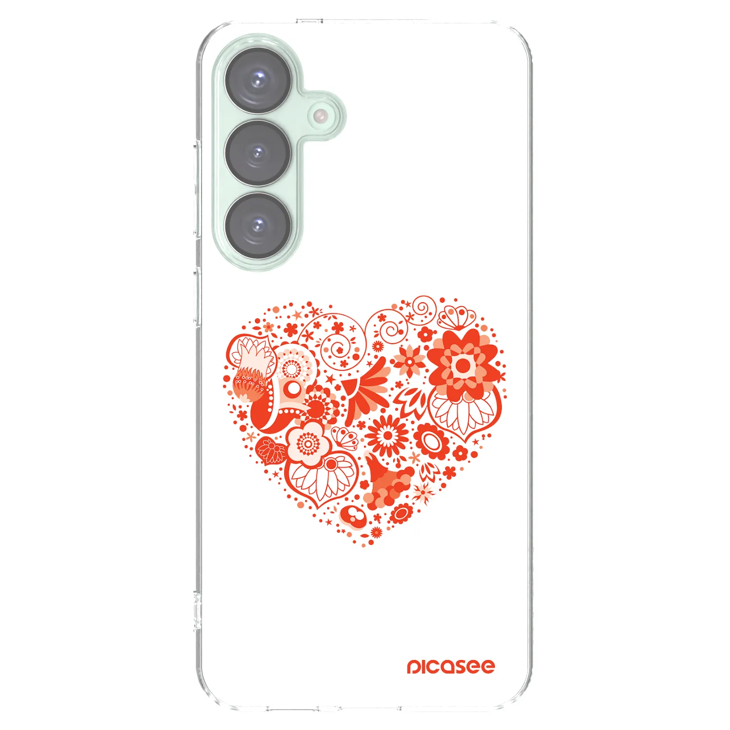 Picasee Samsung Galaxy S25+ 5G Hülle - Transparentes Silikon - Großes Herz