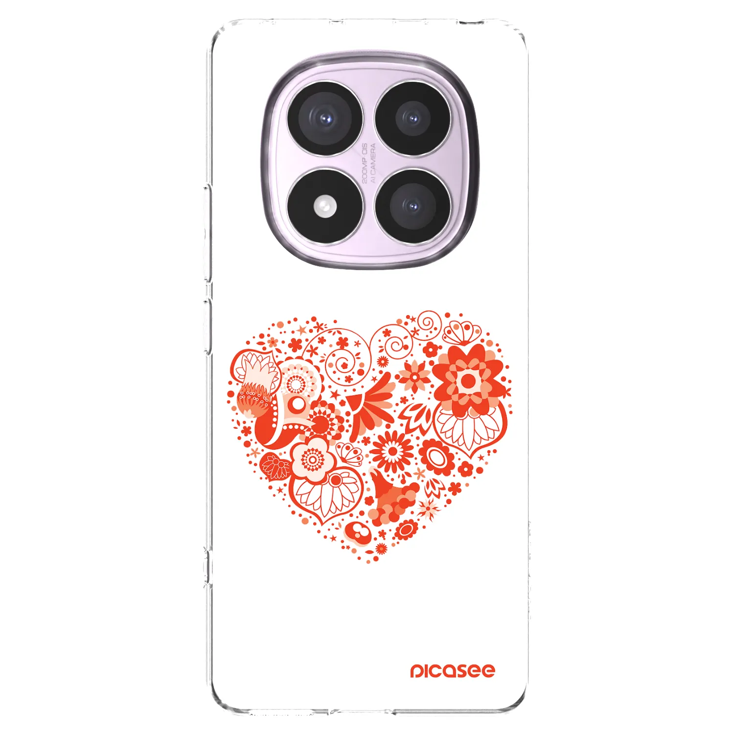 Picasee Xiaomi Redmi Note 14 Pro 4G Hülle - Transparentes Silikon - Großes Herz
