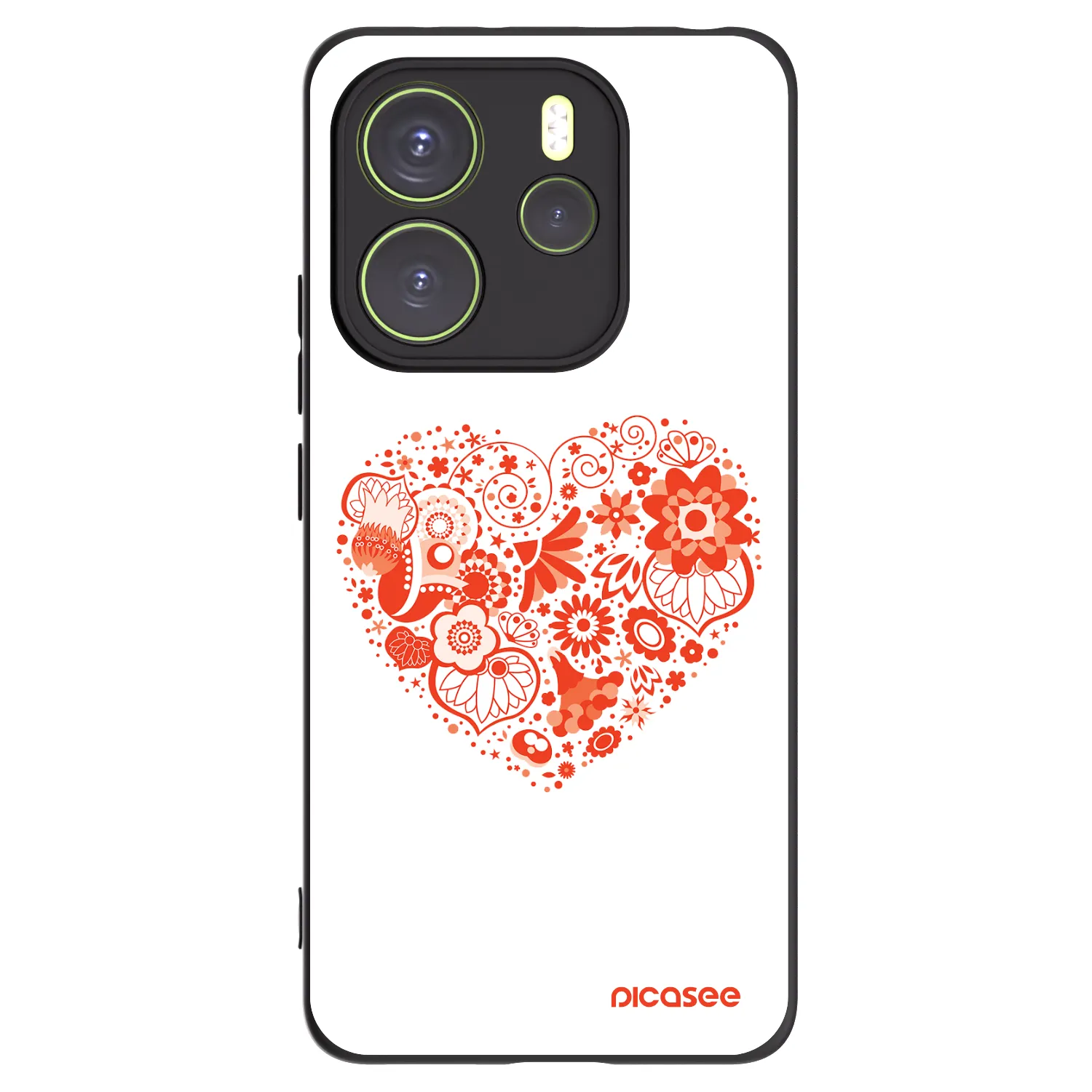 Picasee Xiaomi Redmi Note 14 4G Hülle - Schwarzes Silikon - Großes Herz