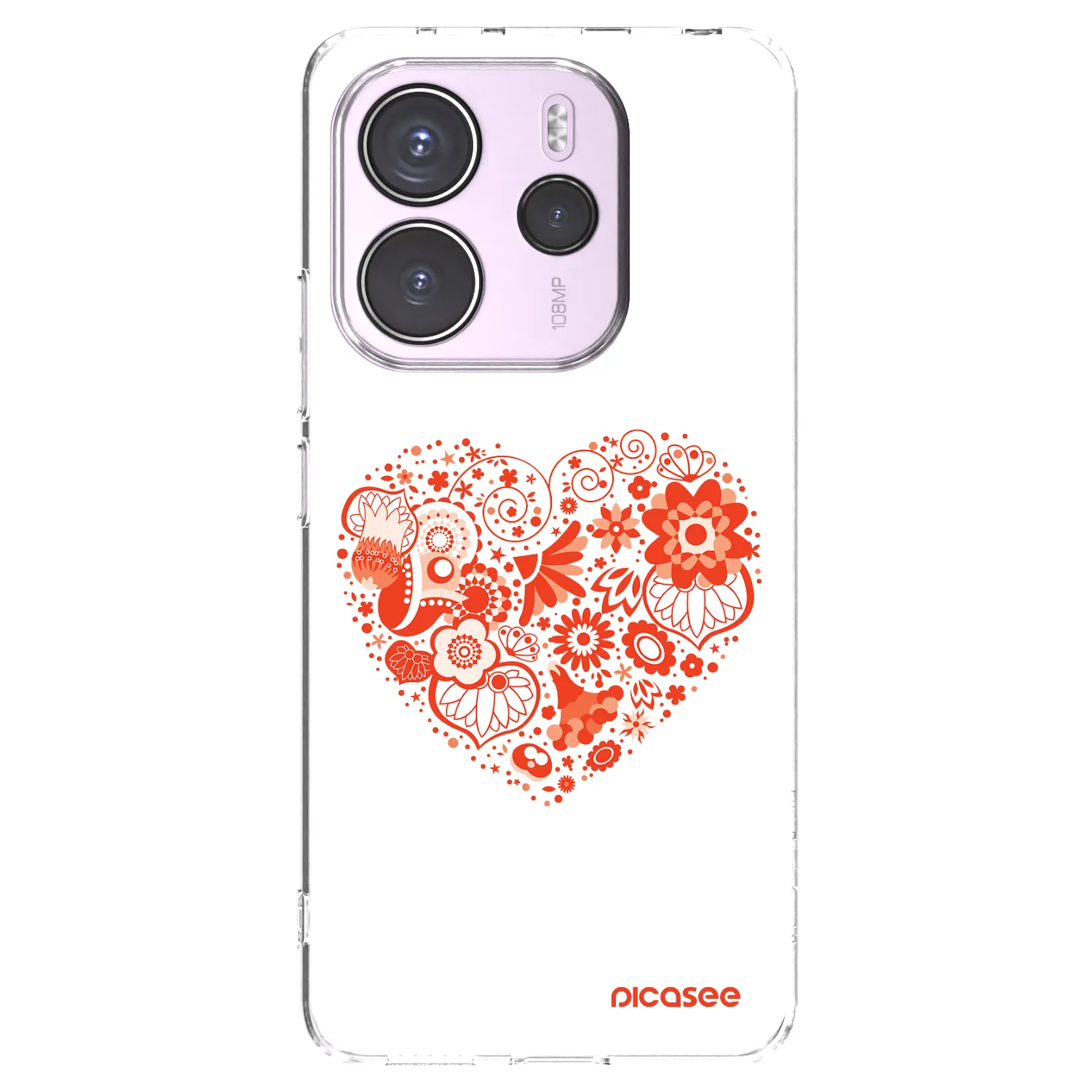 Picasee Xiaomi Redmi Note 14 4G Hülle - Transparentes Silikon - Großes Herz