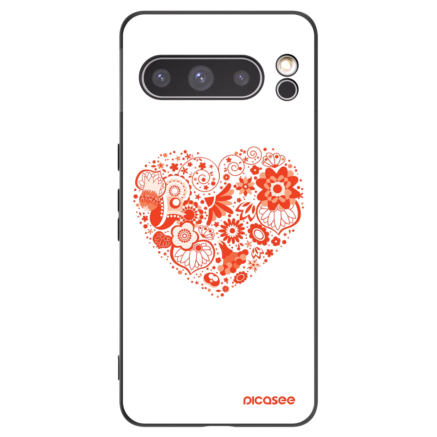 Picasee Google Pixel 8 Pro Hülle - Schwarzes Silikon - Großes Herz