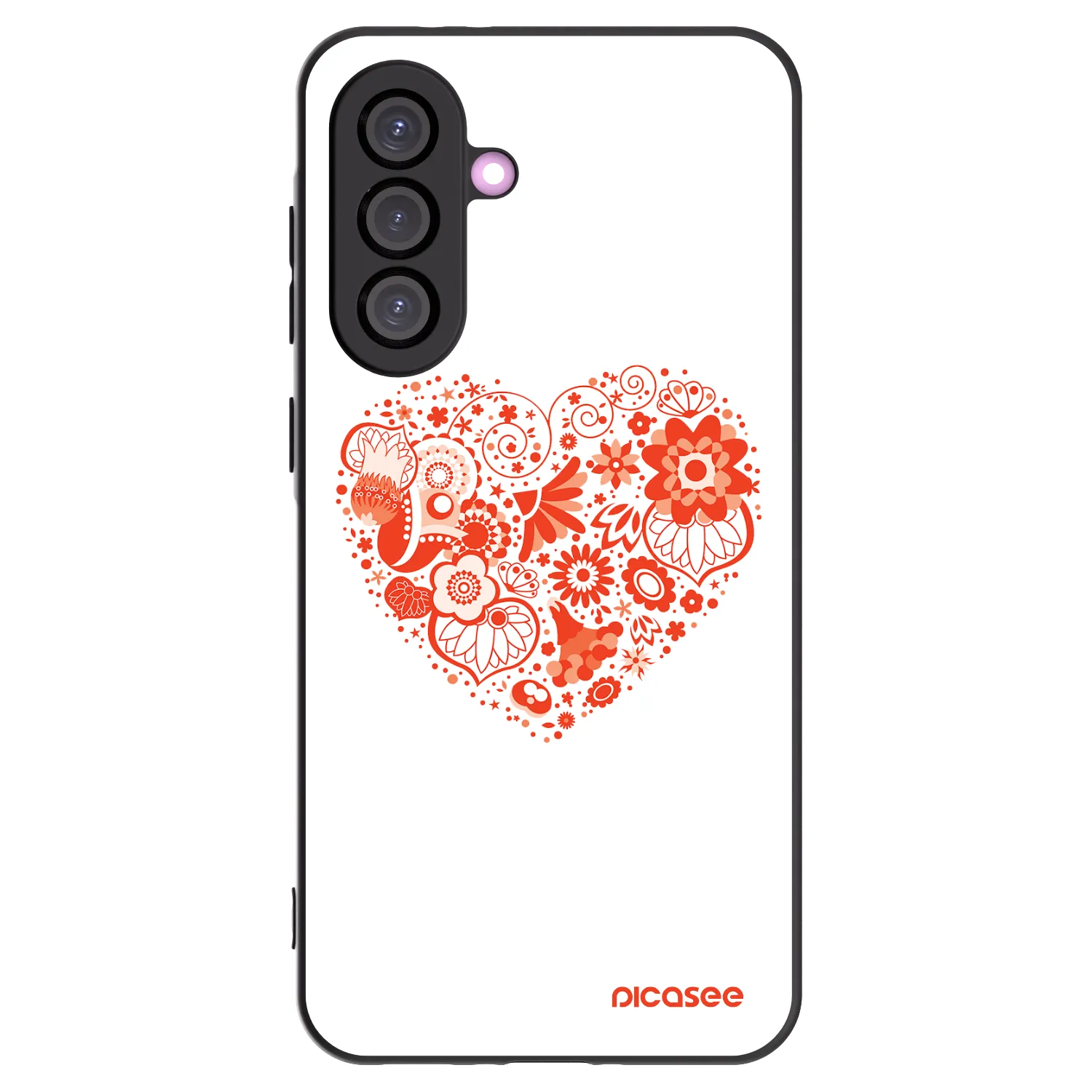 Picasee Samsung Galaxy A56 5G A566B Hülle - Schwarzes Silikon - Großes Herz