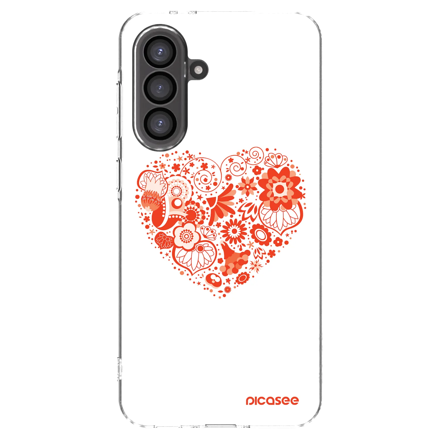 Picasee Samsung Galaxy A56 5G A566B Hülle - Transparentes Silikon - Großes Herz