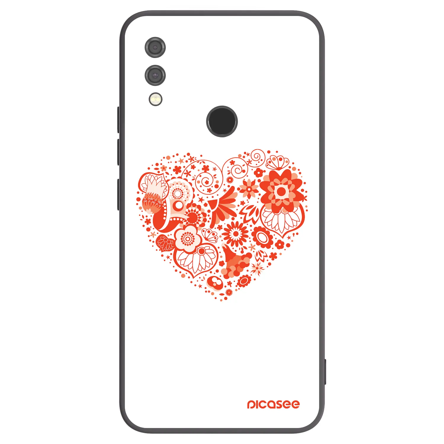 Picasee Xiaomi Redmi Note 7 Hülle - Schwarzes Silikon - Großes Herz