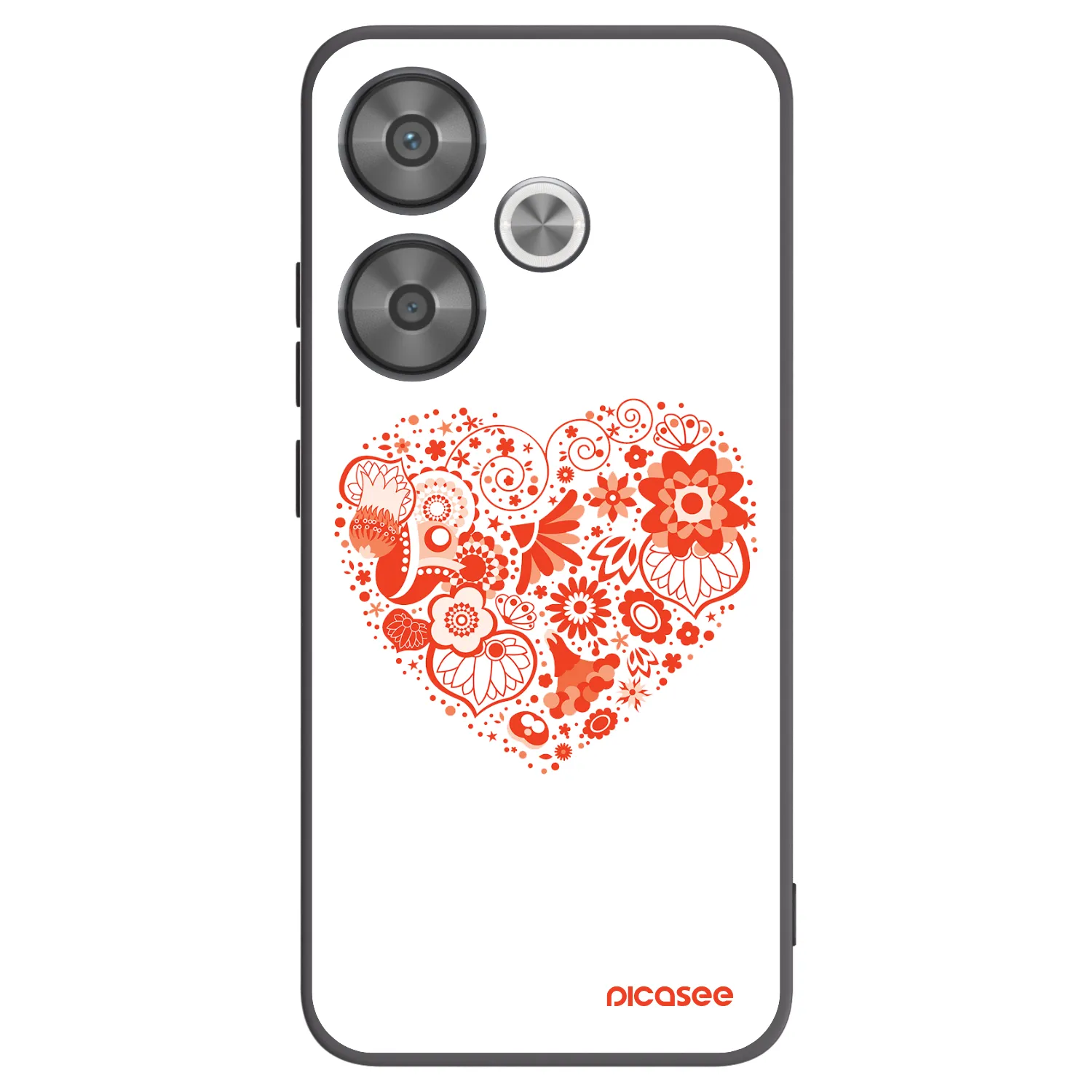 Picasee Xiaomi Poco F6 Hülle - Schwarzes Silikon - Großes Herz